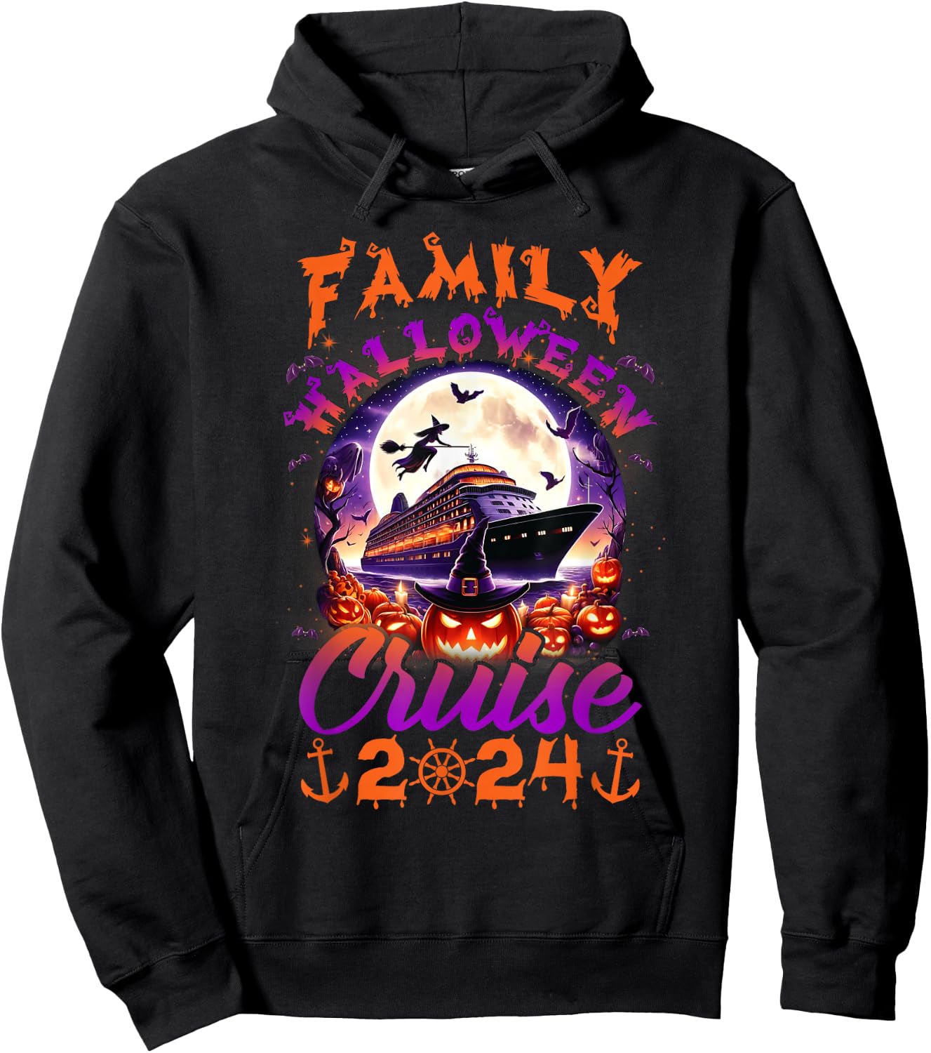 Family Halloween Cruise 2024 Halloween Cruise Cruising Lover Hoodie - Hoodie | Black