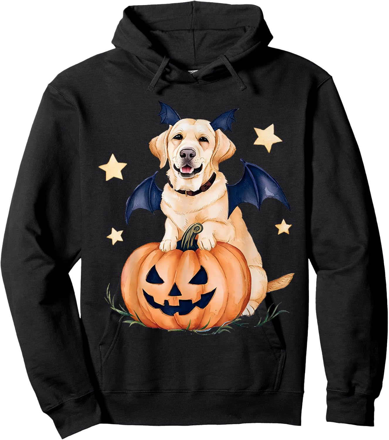 Labrador Pumpkin Witch Golden Labrador Halloween Ghost Dog Hoodie - Hoodie | Black