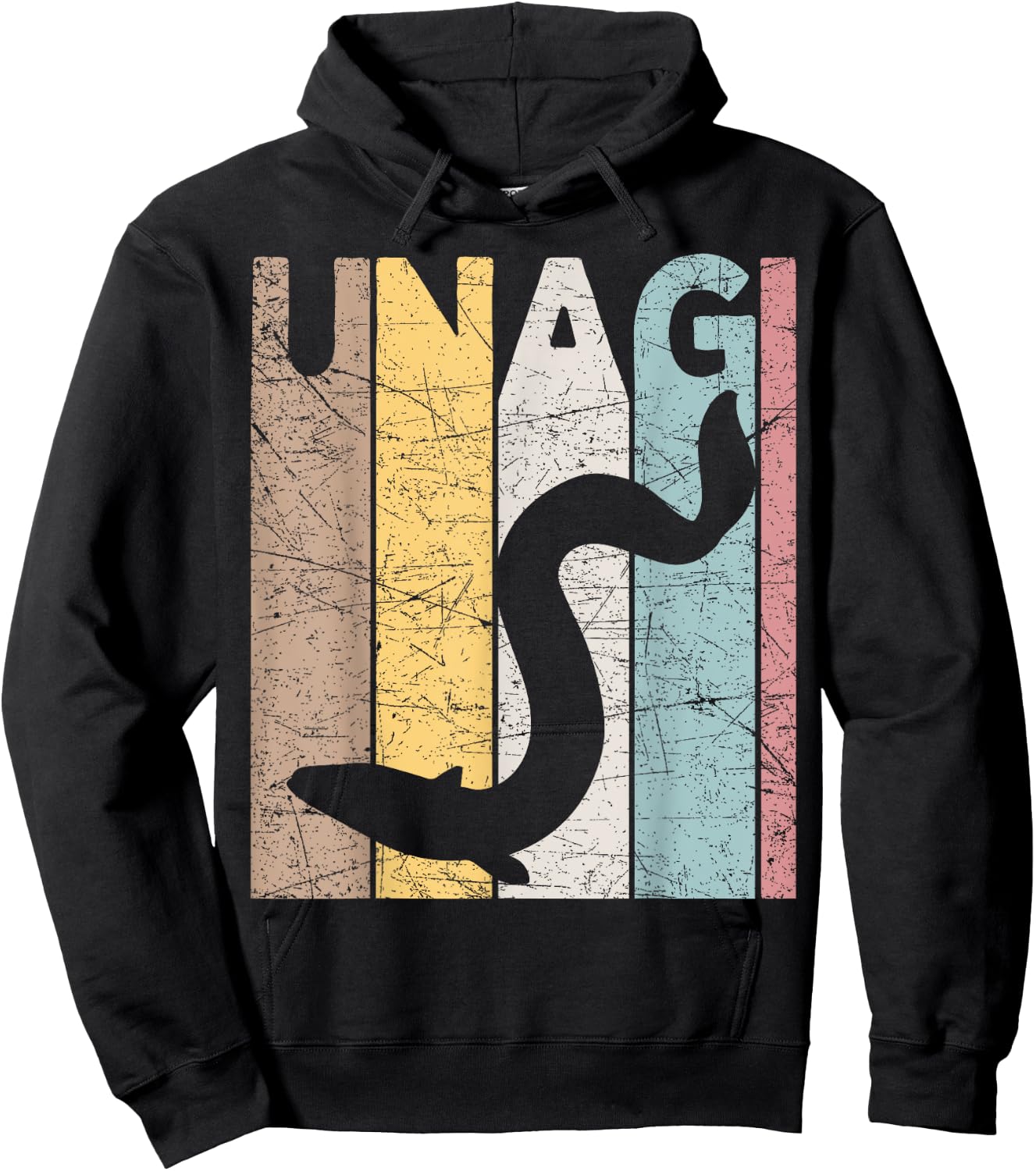 Unagi Vintage Japanese Food Retro Japanese Eel Hoodie - Hoodie | Black