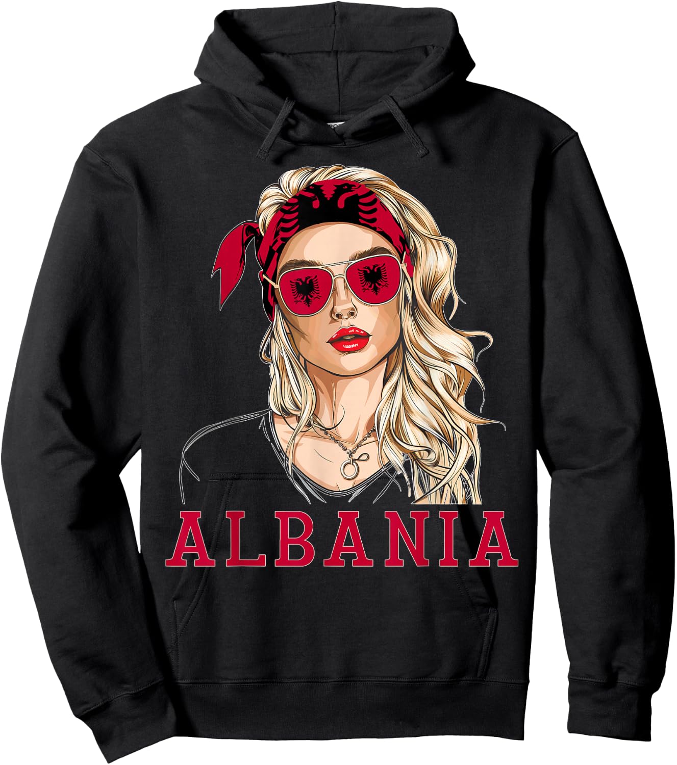 Albanian Flag Outfit for Woman Products Uniform Albania Hoodie - Hoodie | Black