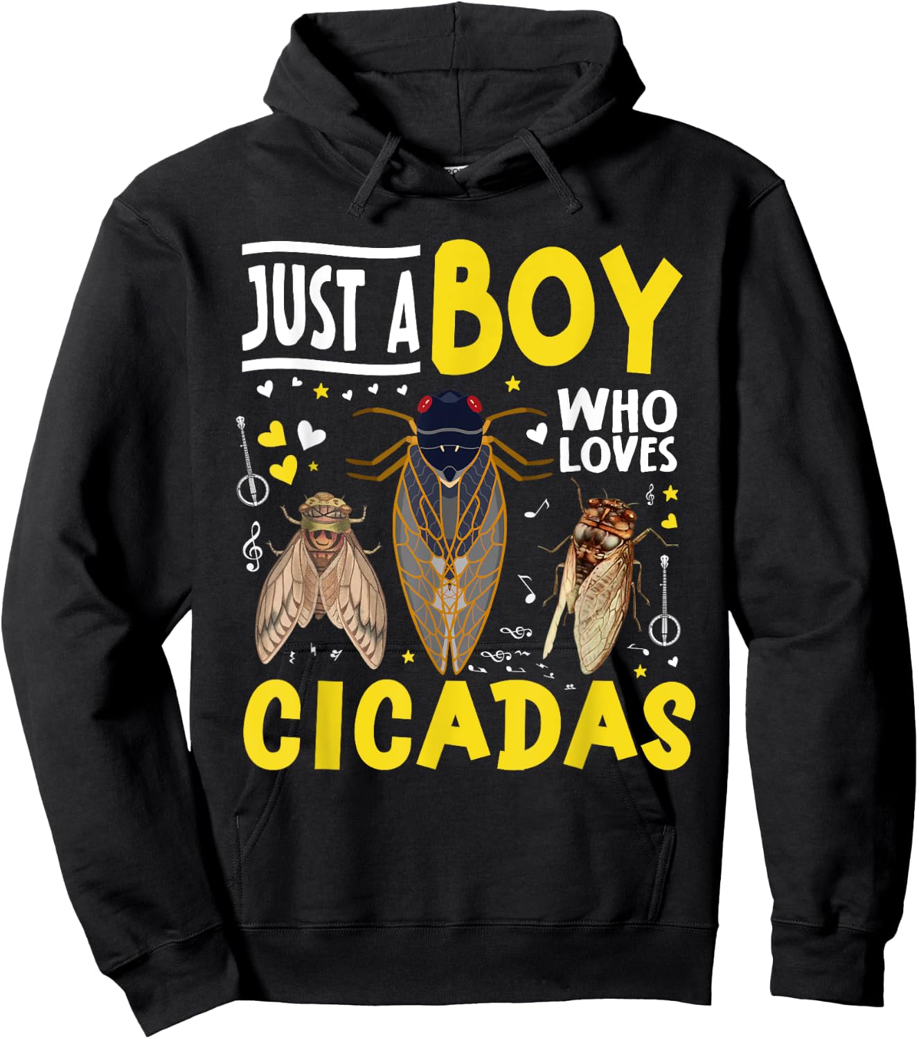 Just a Boy Who Loves Cicada Funny Insect Lover Hoodie - Hoodie | Black
