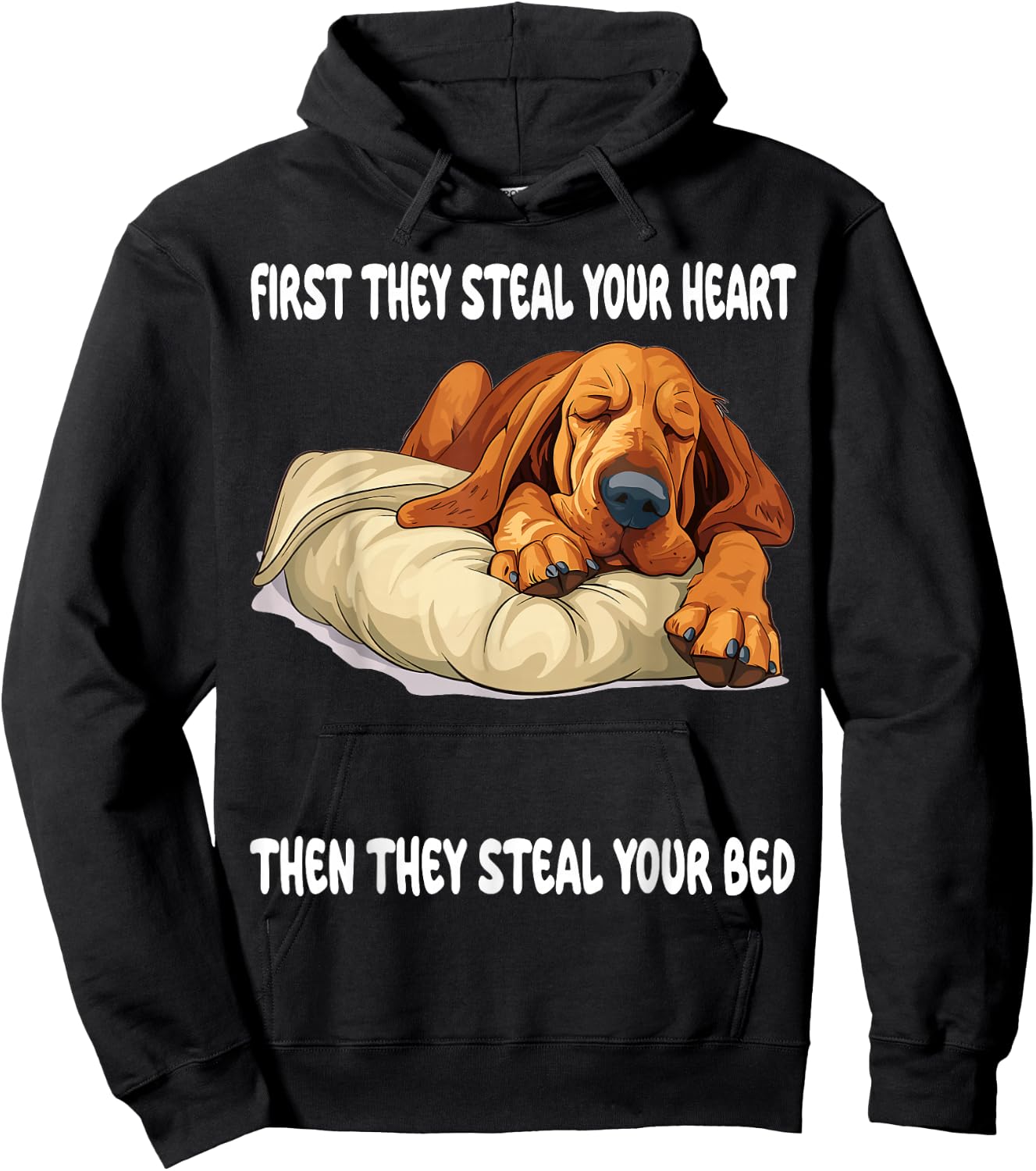 Bloodhound Sleeping Pajamas Nightgown Hoodie - Hoodie | Black