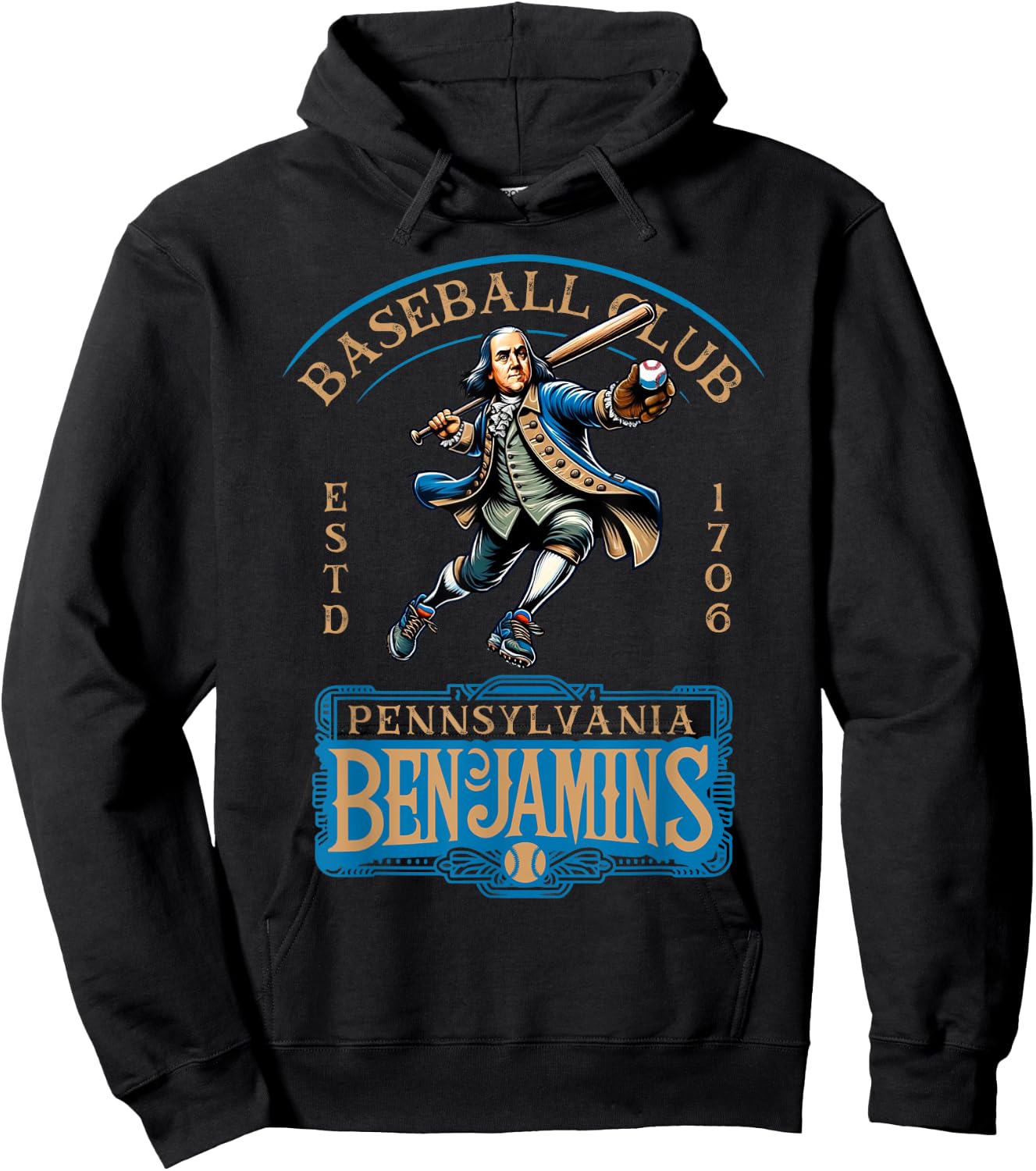 Pennslyvania Benjamins Retro Minor League Baseball Team Hoodie - Hoodie | Black