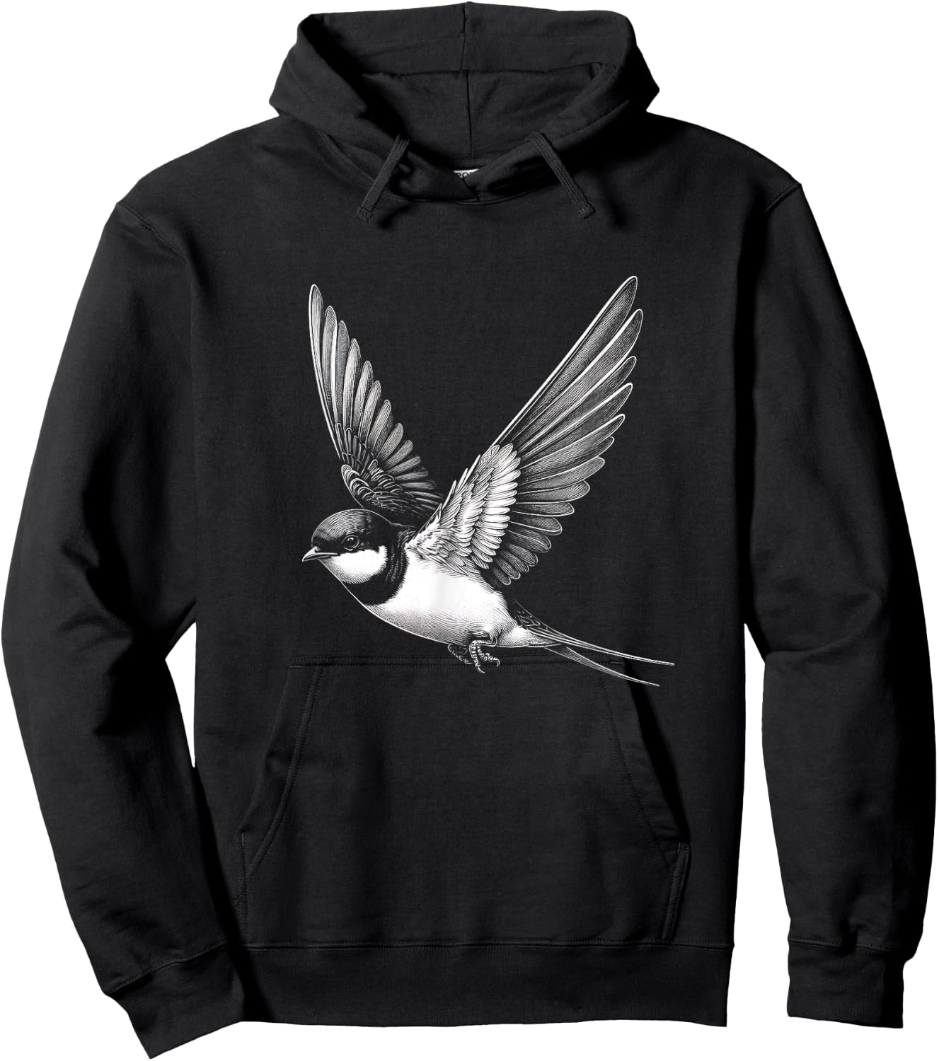 Swallow Graphic Art Bird Design Hoodie - Hoodie | Black