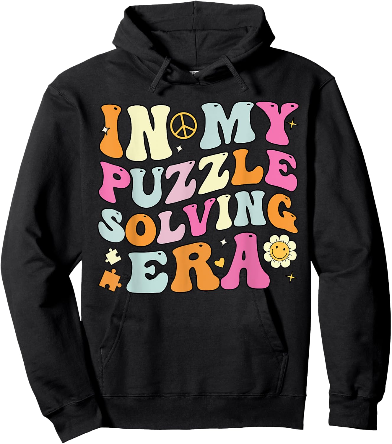 In My Puzzle Solving Era, Groovy Puzzle Solver Hoodie - Hoodie | Black