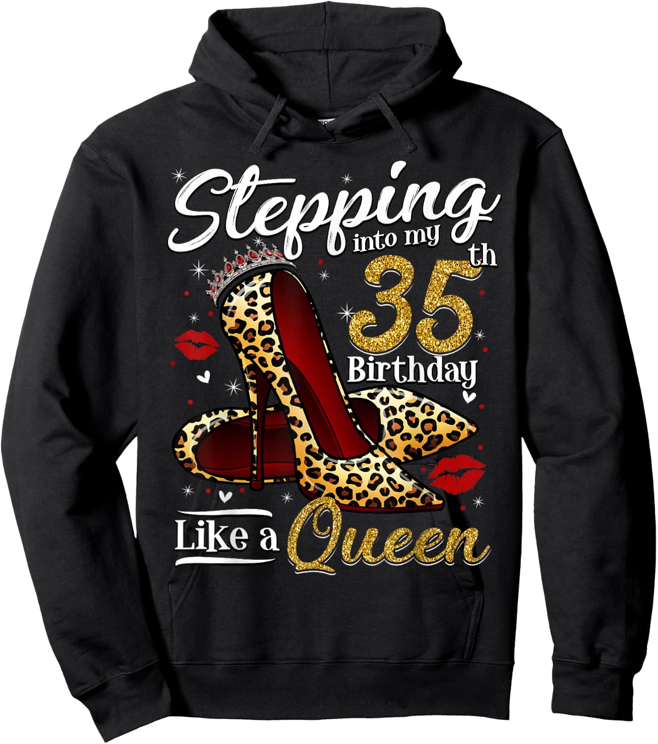 High Heels Stepping Into My 35th Birthday 35 and Fabulous Hoodie - Hoodie | Black
