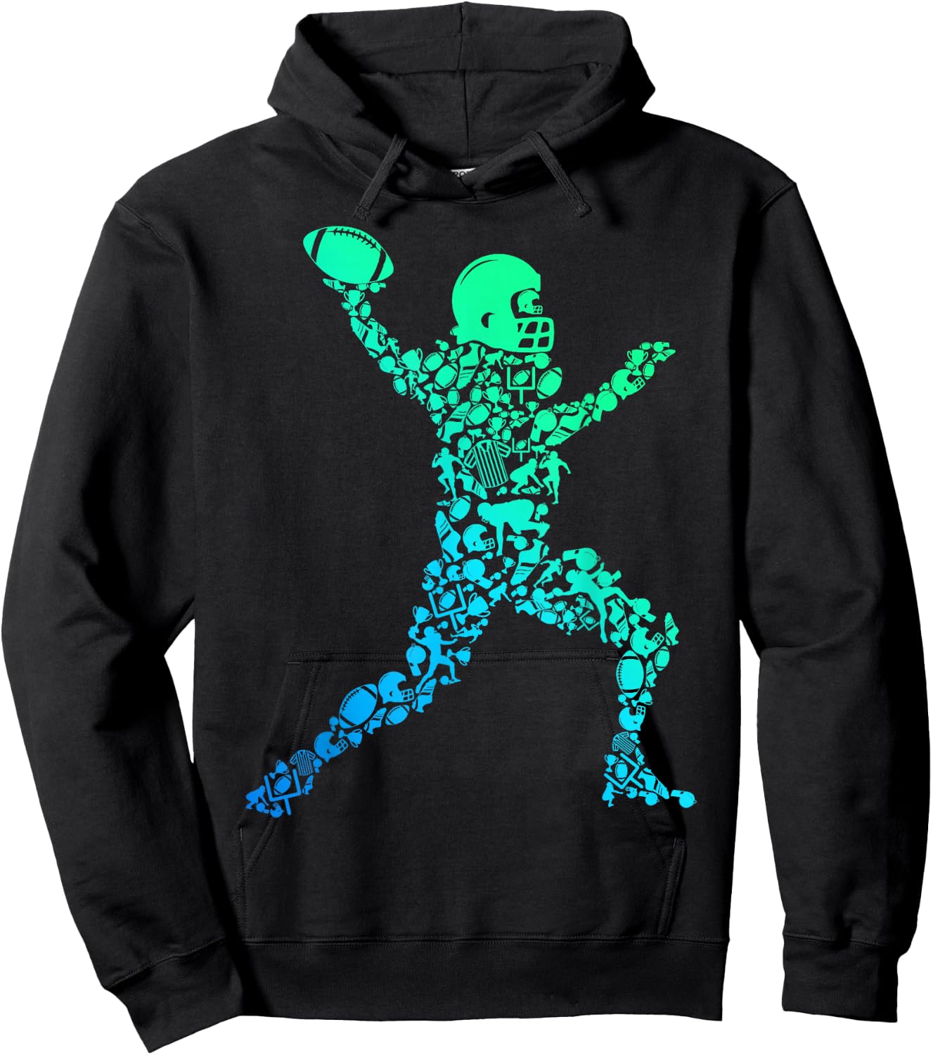 Football American Football Boys Kids Men Hoodie - Hoodie | Black