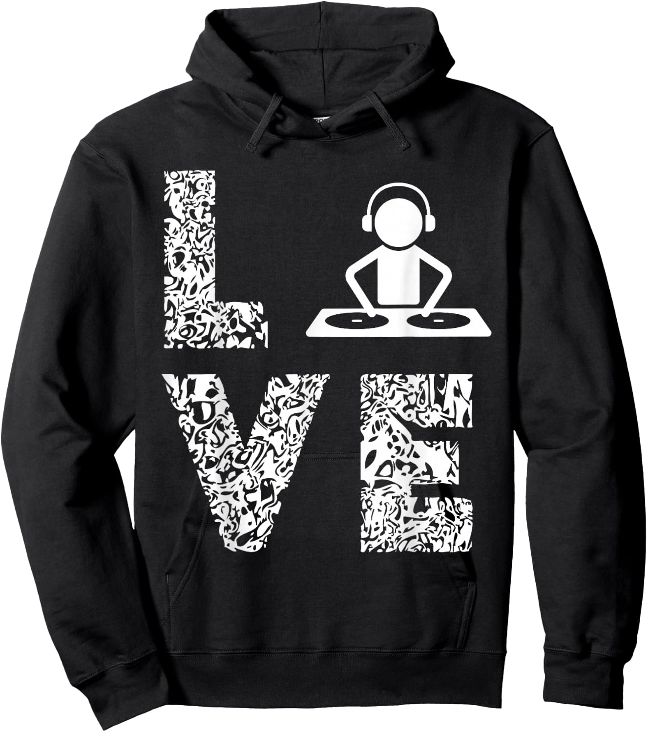 DJ Turntable Love Disc Jockey DJ Music Producer Hoodie - Hoodie | Black