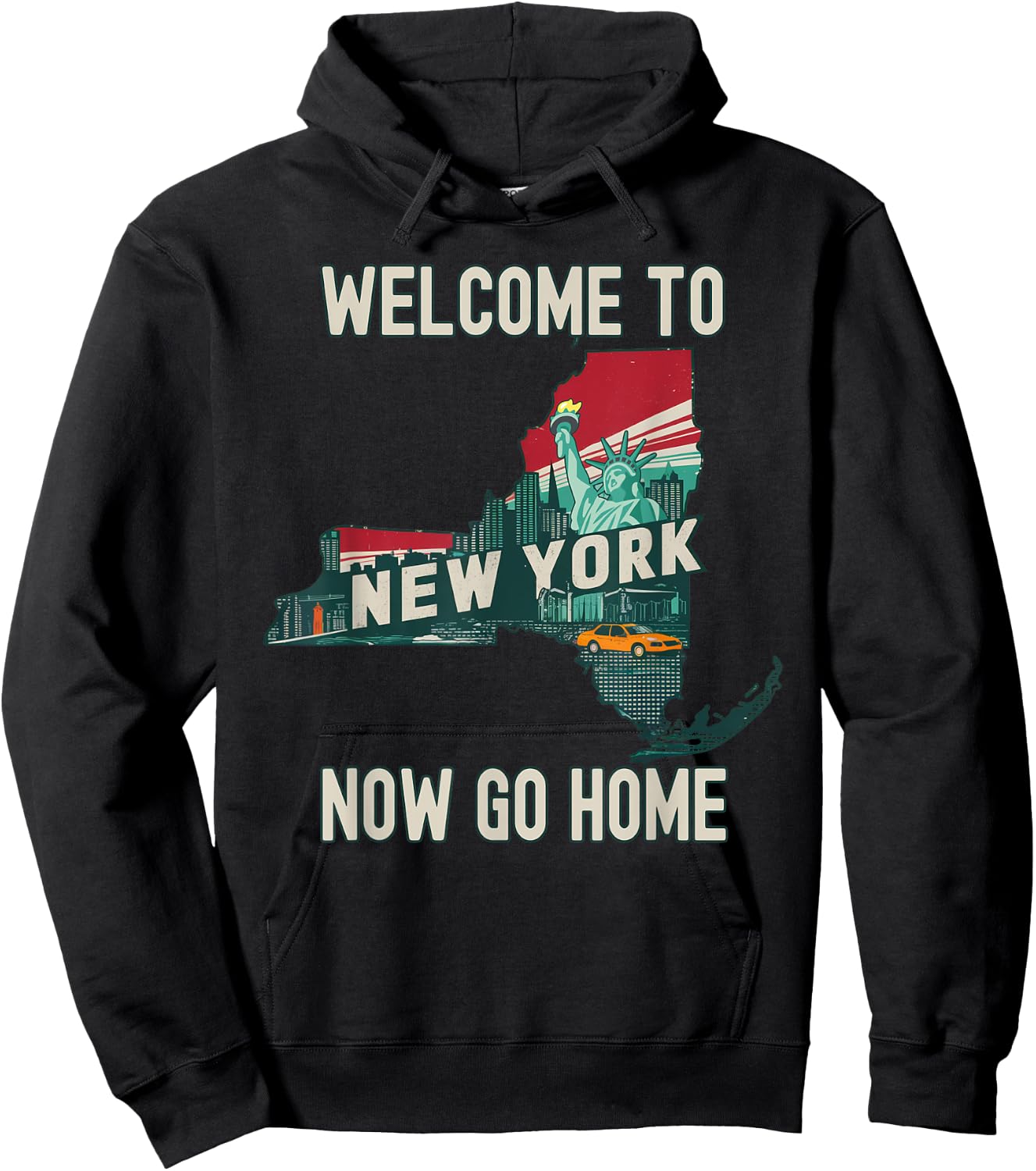 Funny Welcome To New York Retro Design, Funny New York Hoodie - Hoodie | Black