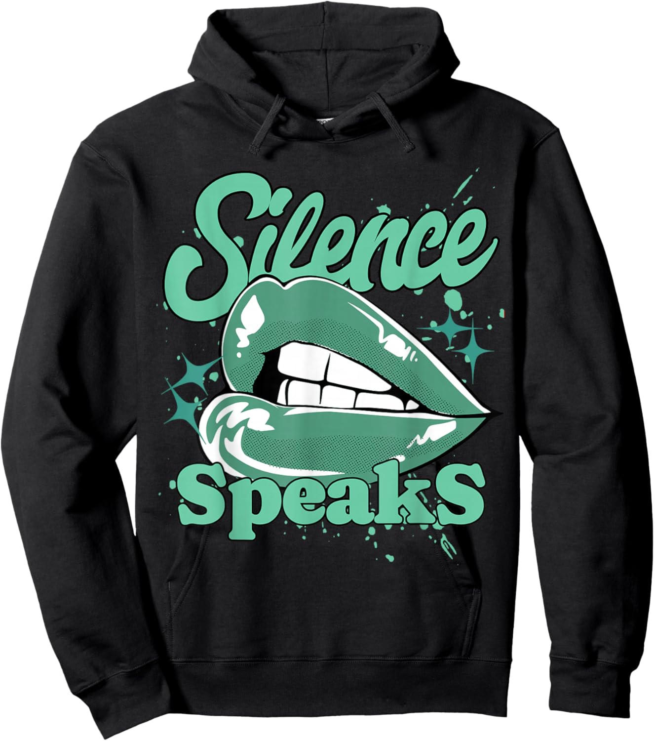 Silence Speaks Retro Green Glow 1s Matching Women Hoodie - Hoodie | Black