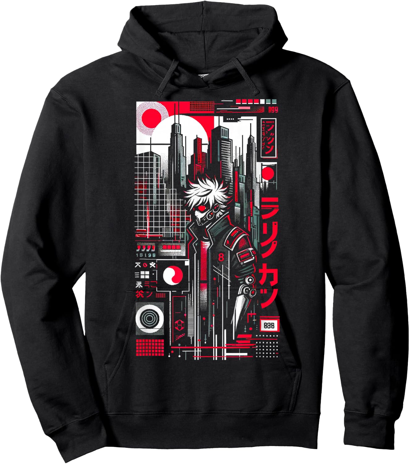 Punk Rock / Cyberpunk / 60 Cities / Men Women Youth Graphic Hoodie - Hoodie | Black
