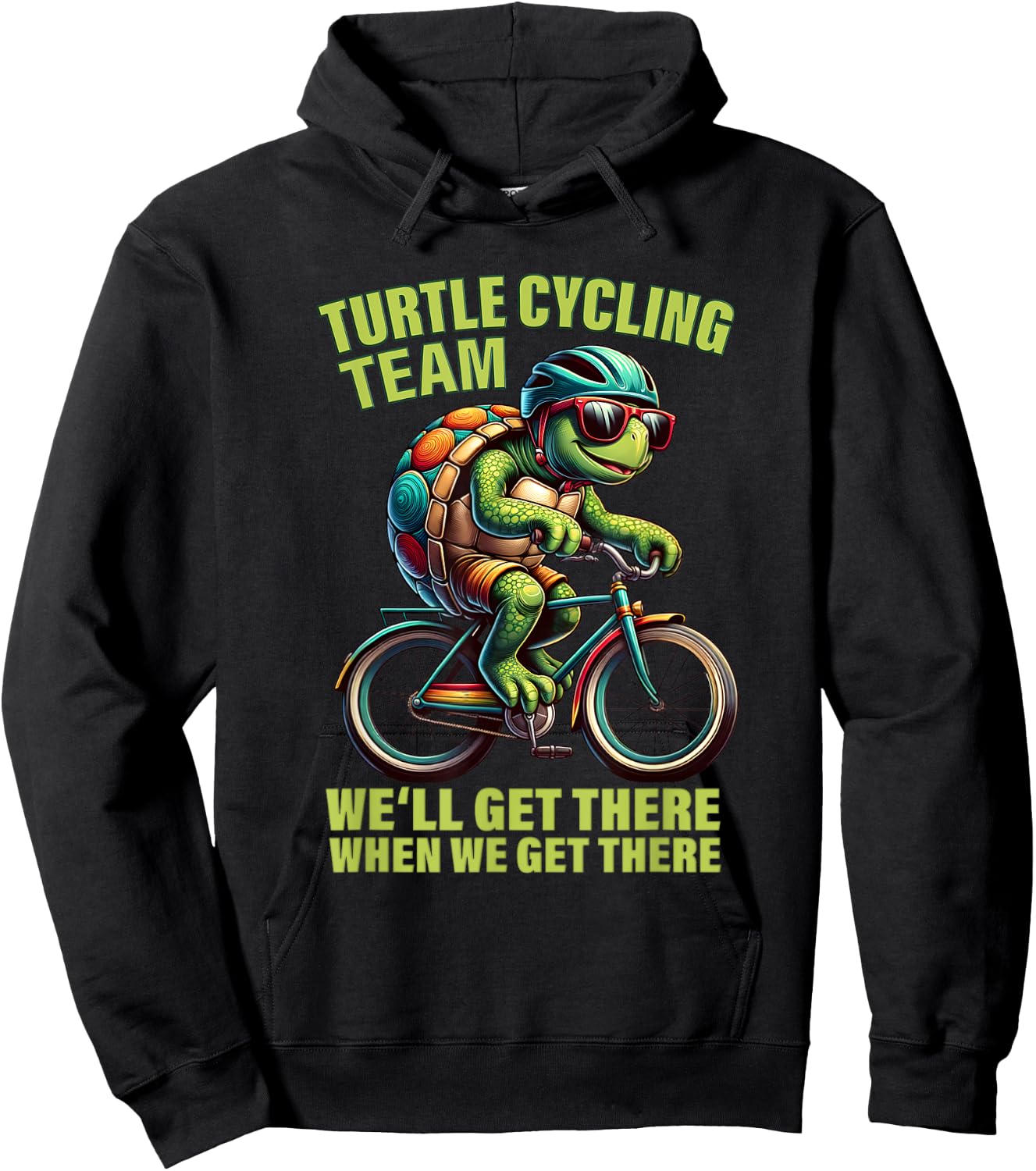 Funny Turtle Cycling Lover Cycle Team Cyclist Tour Bicycle Hoodie - Hoodie | Black