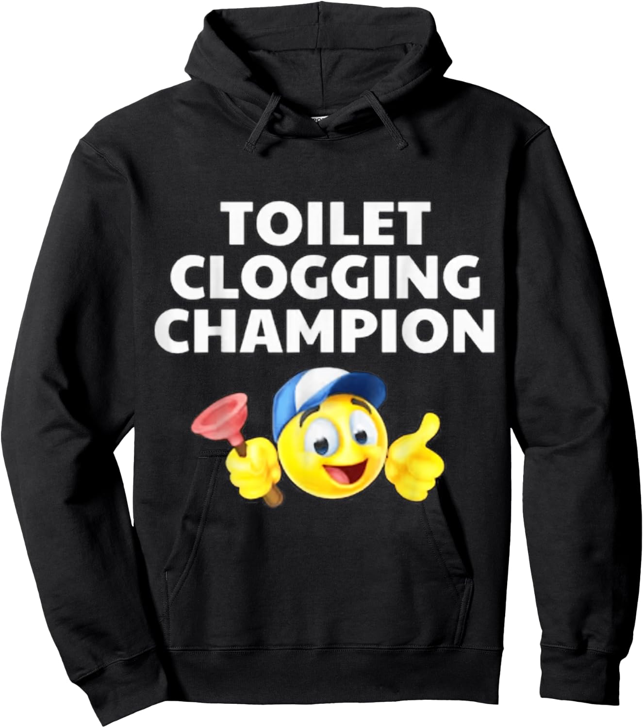 Toilet Clogging Champion Funny Meme Hoodie - Hoodie | Black