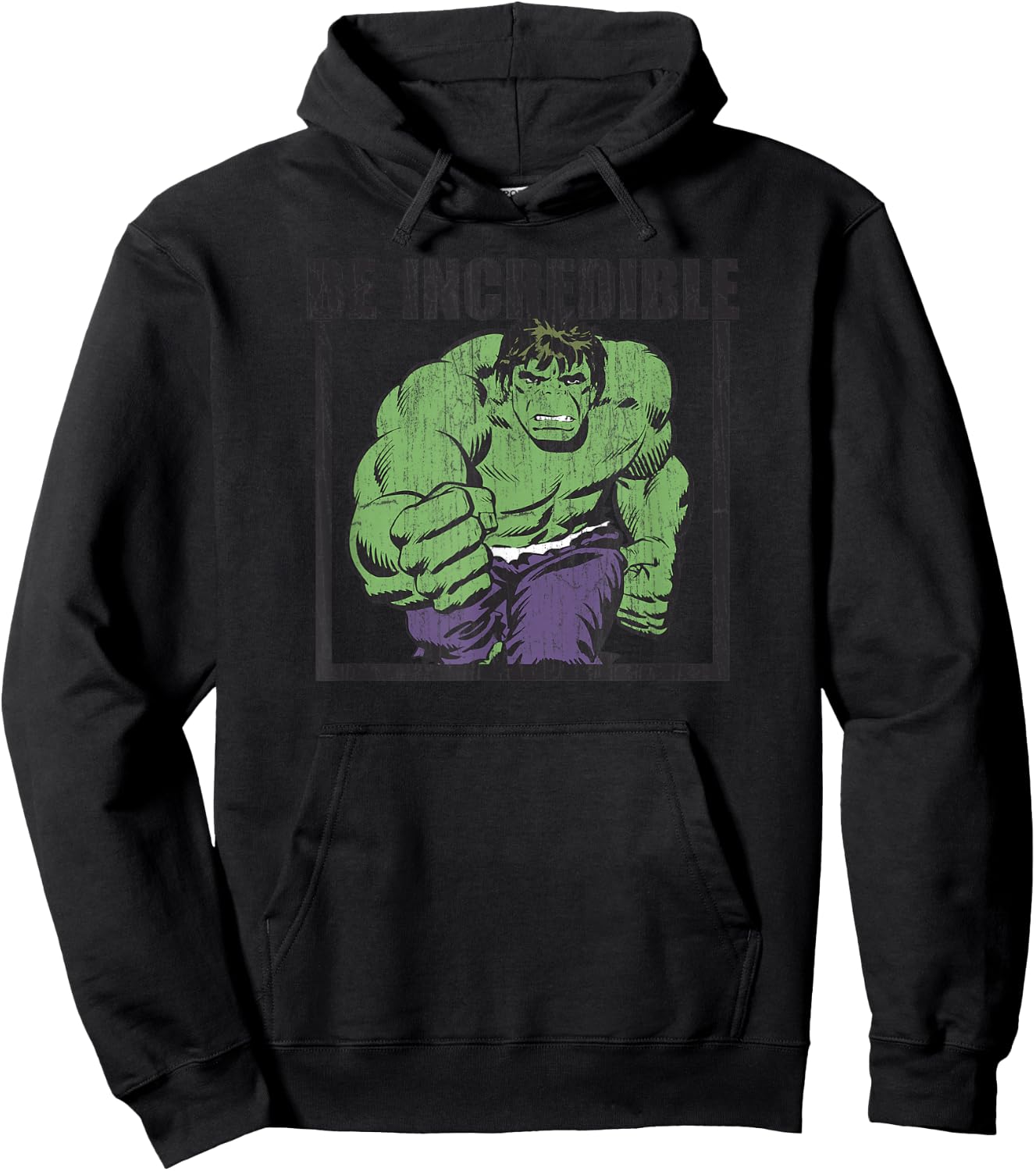 Marvel Comics Retro Classic Vintage Hulk Be Incredible Hoodie - Hoodie | Black