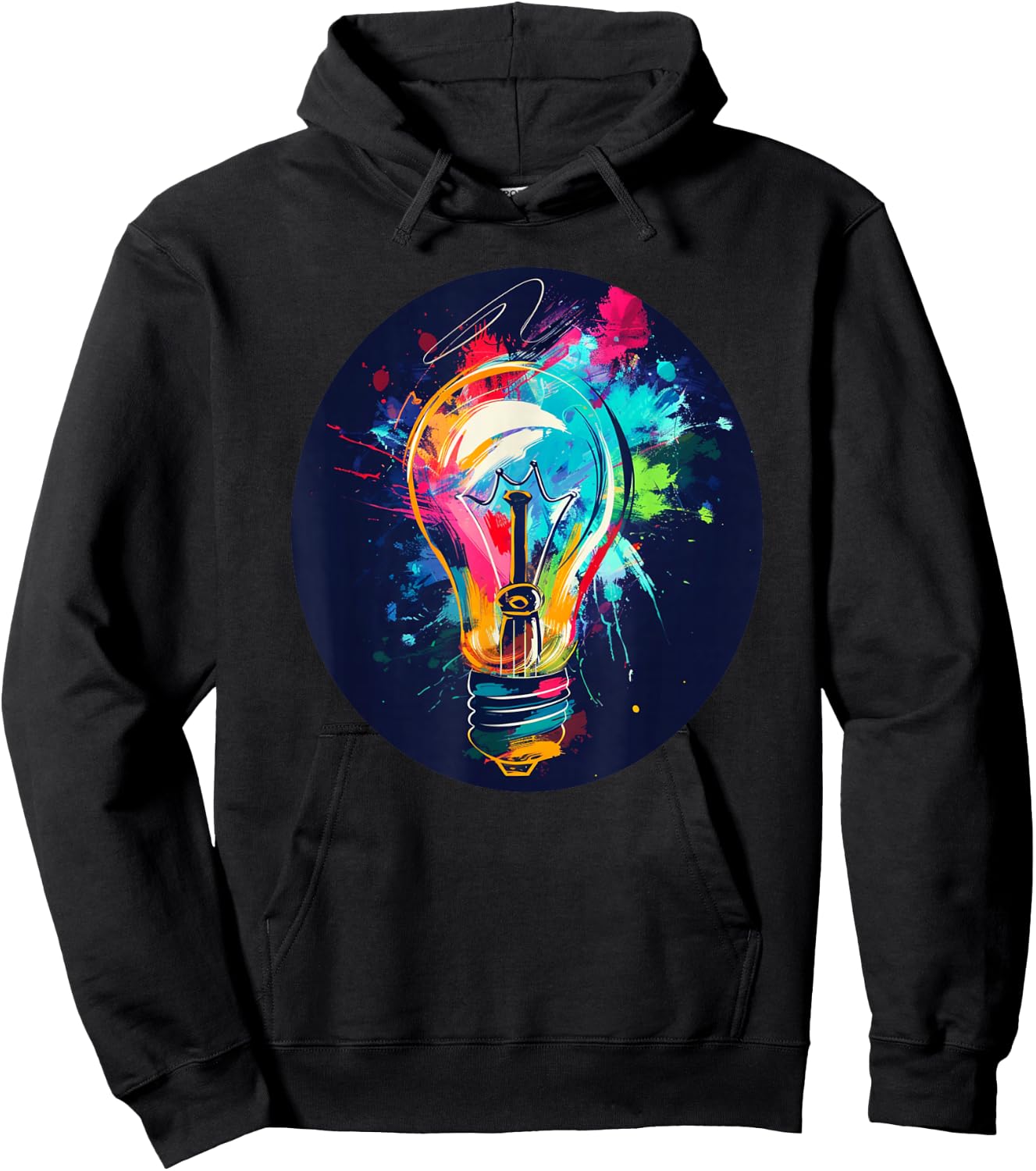 Funny Light Bulb Outfit -Adult , Black, Small, Short Sleeve, Graphic, Modern, Casual, Lightning Theme, Light Bulb Costume Hoodie - Hoodie | Black