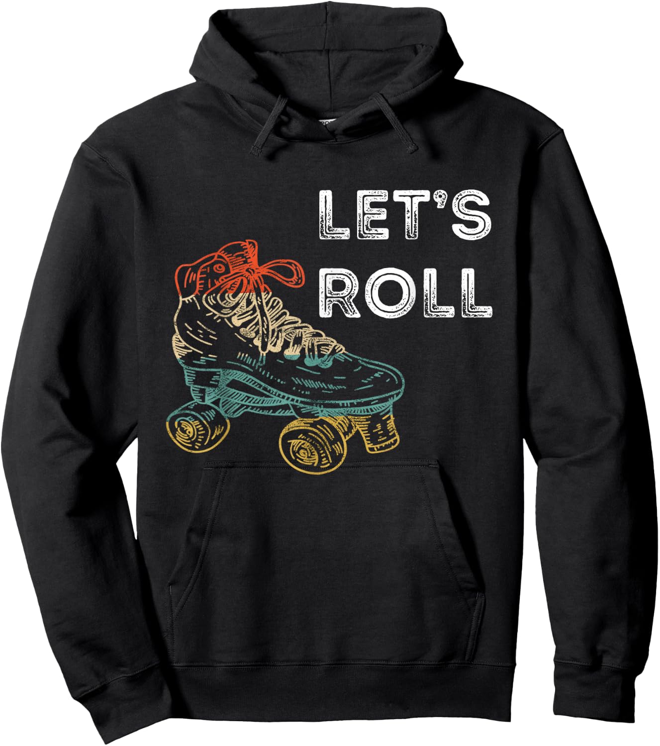 Roller Skates Running 70s 80s Roller Skating Inline Skater Hoodie - Hoodie | Black