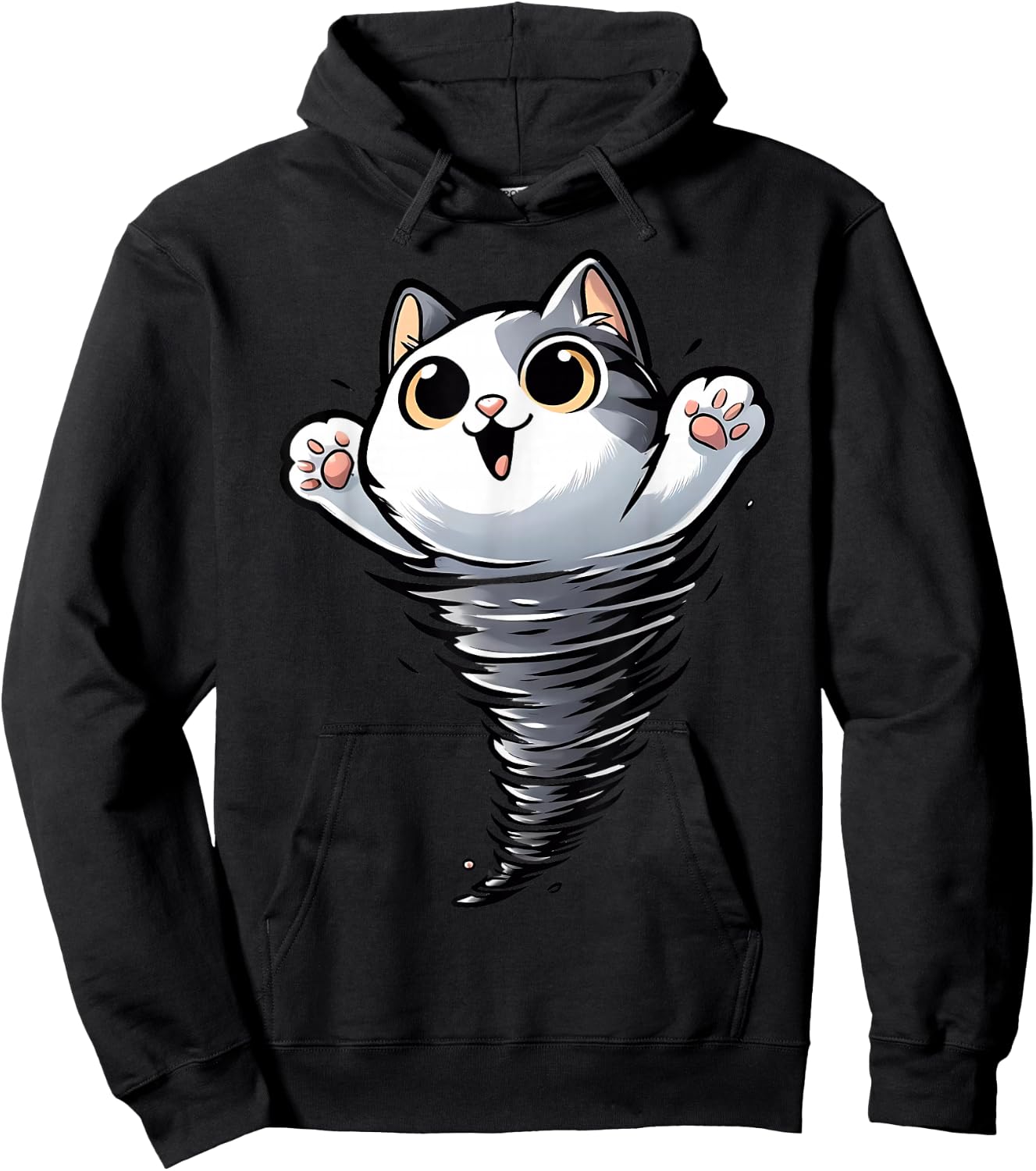 Funny Cat Tornado Storm Chasers Meteorologist Animal Lover Hoodie - Hoodie | Black