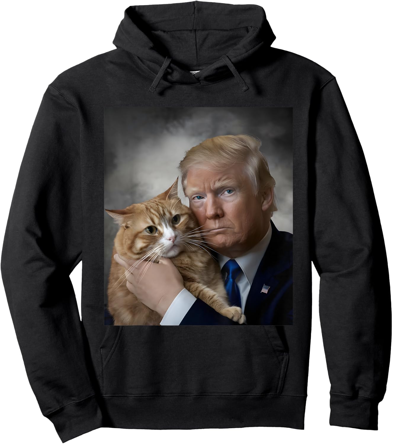 Donald Trump and Cat Funny Trump And Cat, Political 2024 Hoodie - Hoodie | Black