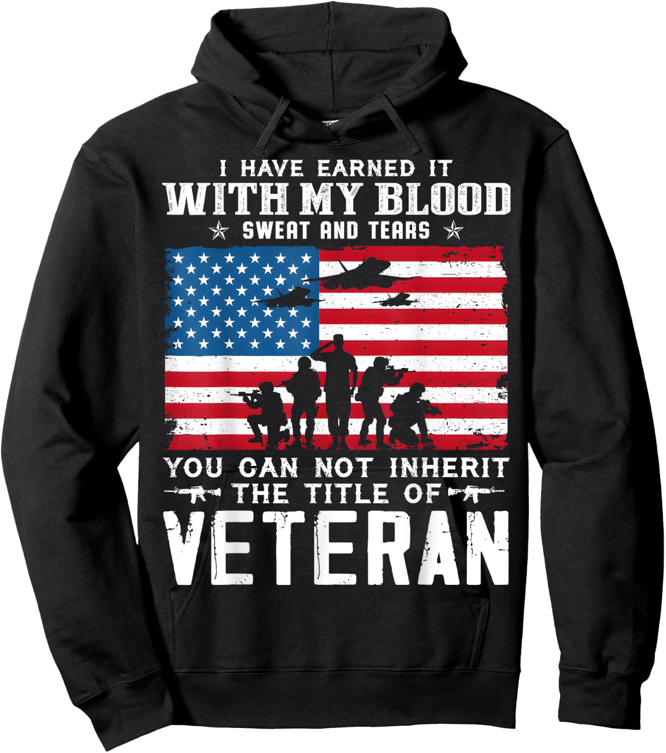 US Army Veteran You Can Not Inherit The Title Of Veteran Hoodie - Hoodie | Black