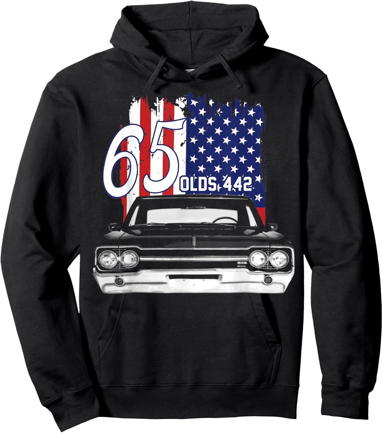 1965 65 Olds 442 Muscle Car Hoodie - Hoodie | Black