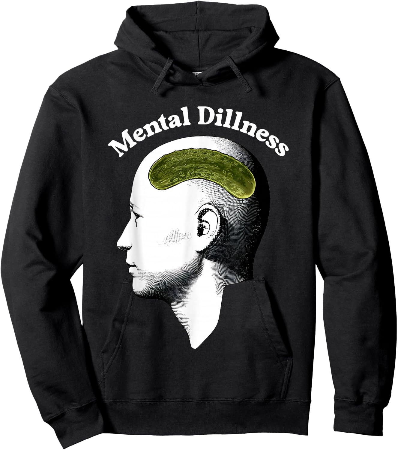 Mental Dillness Head Funny Women Hoodie - Hoodie | Black
