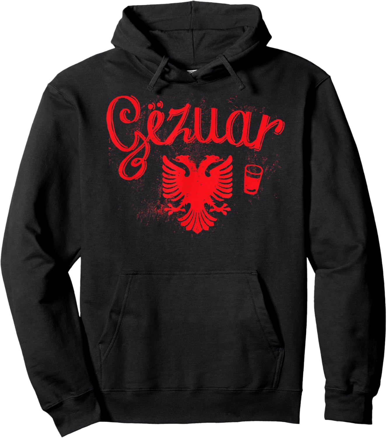 Albania Kosovo Gezuar Raki Drinking Eagle Hoodie - Hoodie | Black