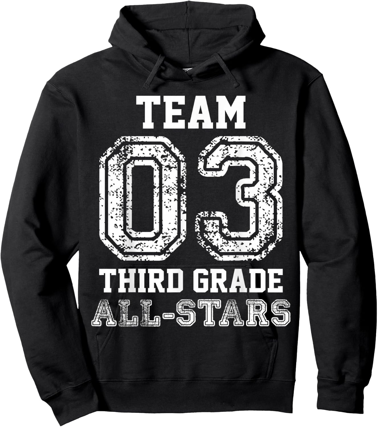 Elementary Team 3rd Grade All-Stars Sports Baseball Jersey Hoodie - Hoodie | Black