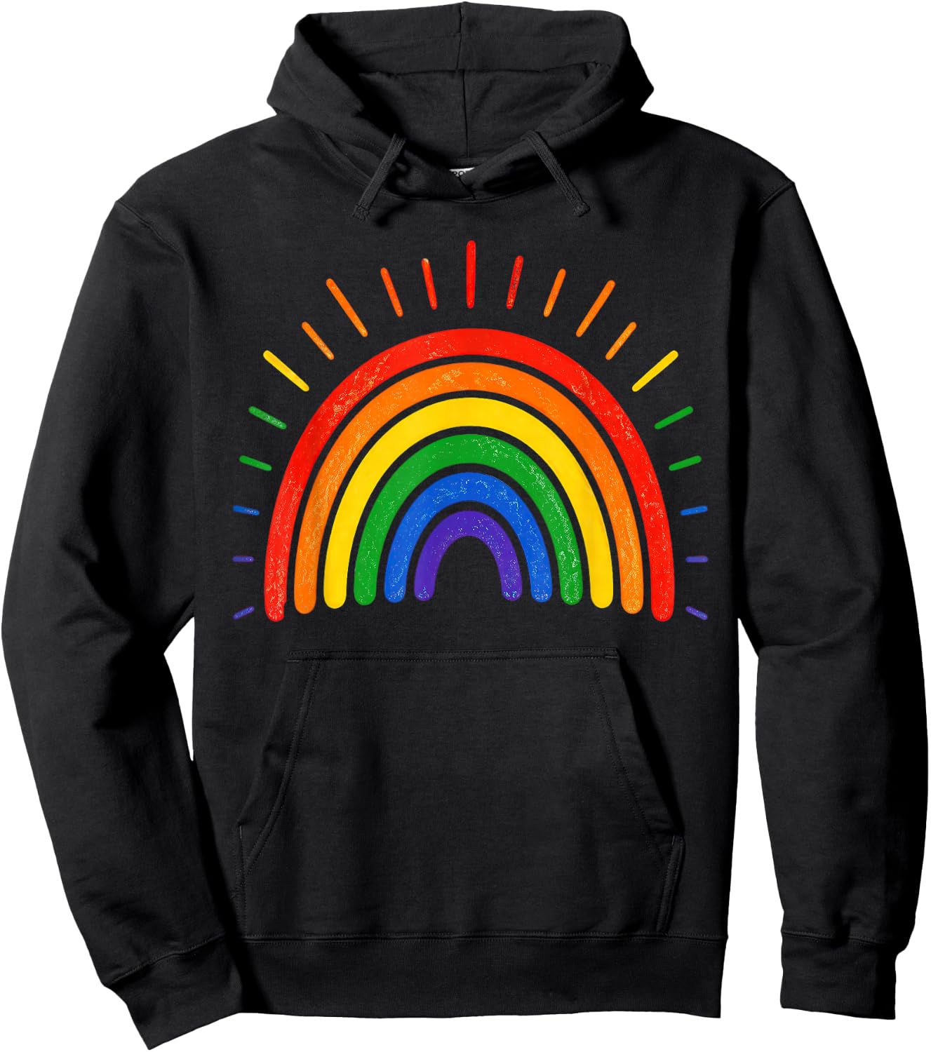 LGBTQ Rainbow Flag Gay Pride LGBT Awareness Month Hoodie - Hoodie | Black