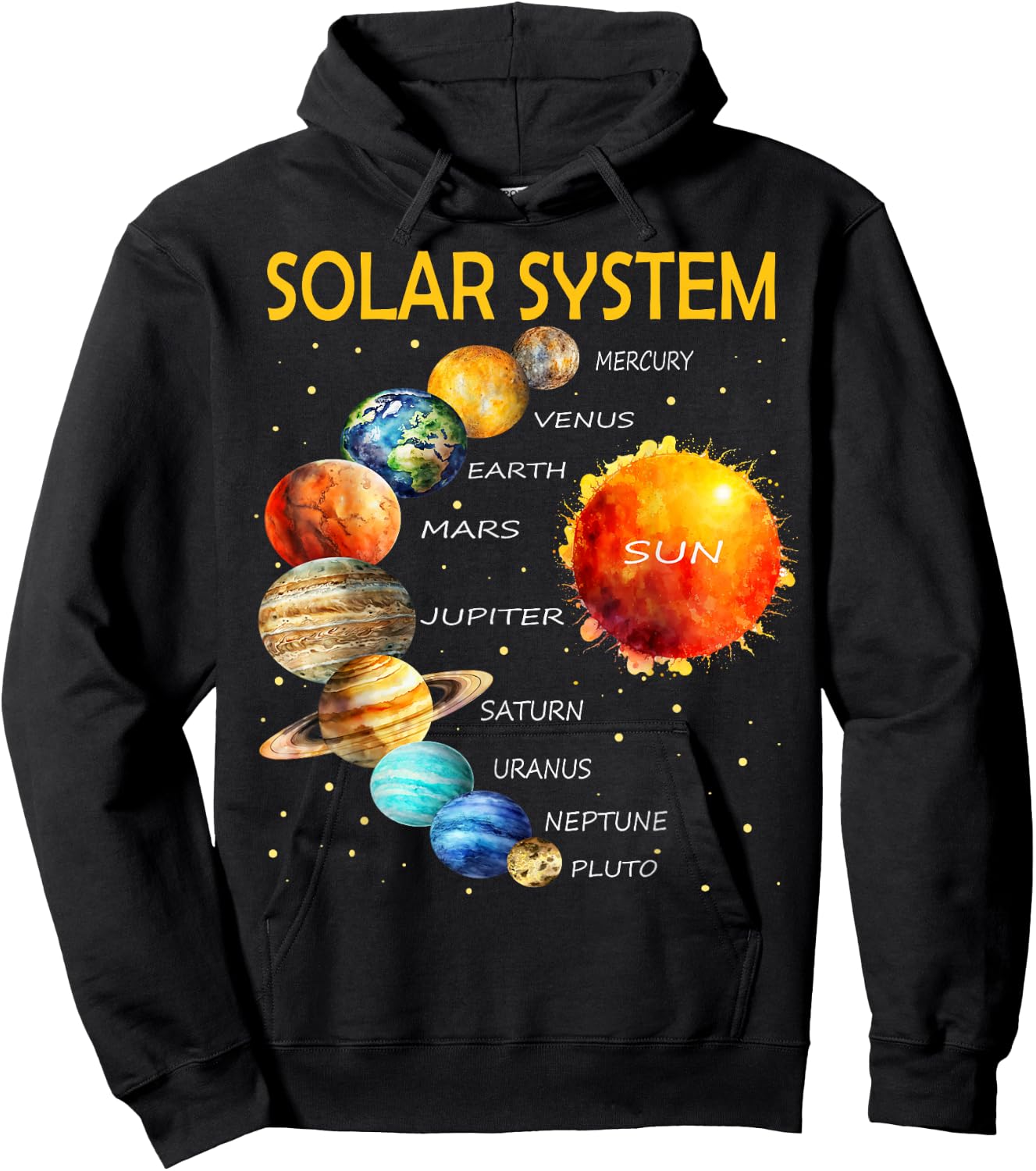 Cute Solar System Planets for Boys and Girls Hoodie - Hoodie | Black