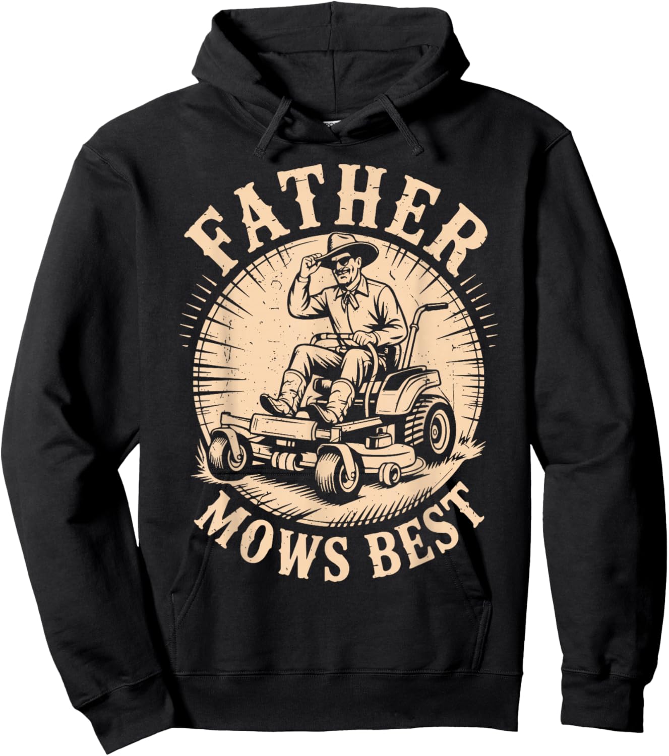 Father Mows Best Zero-Turn Lawn Mower Dad Father Day Gift Hoodie - Hoodie | Black