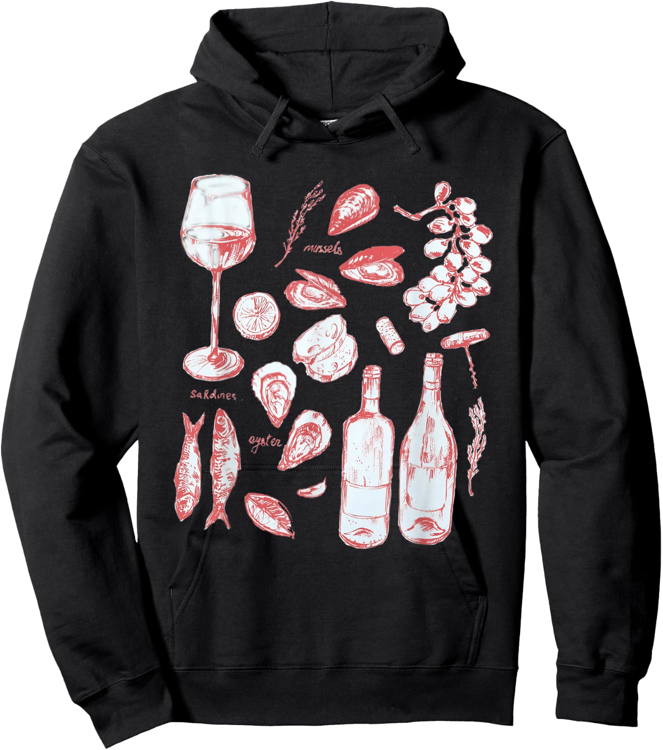 Seafood Italian Summer - Tin Fish Hoodie - Hoodie | Black
