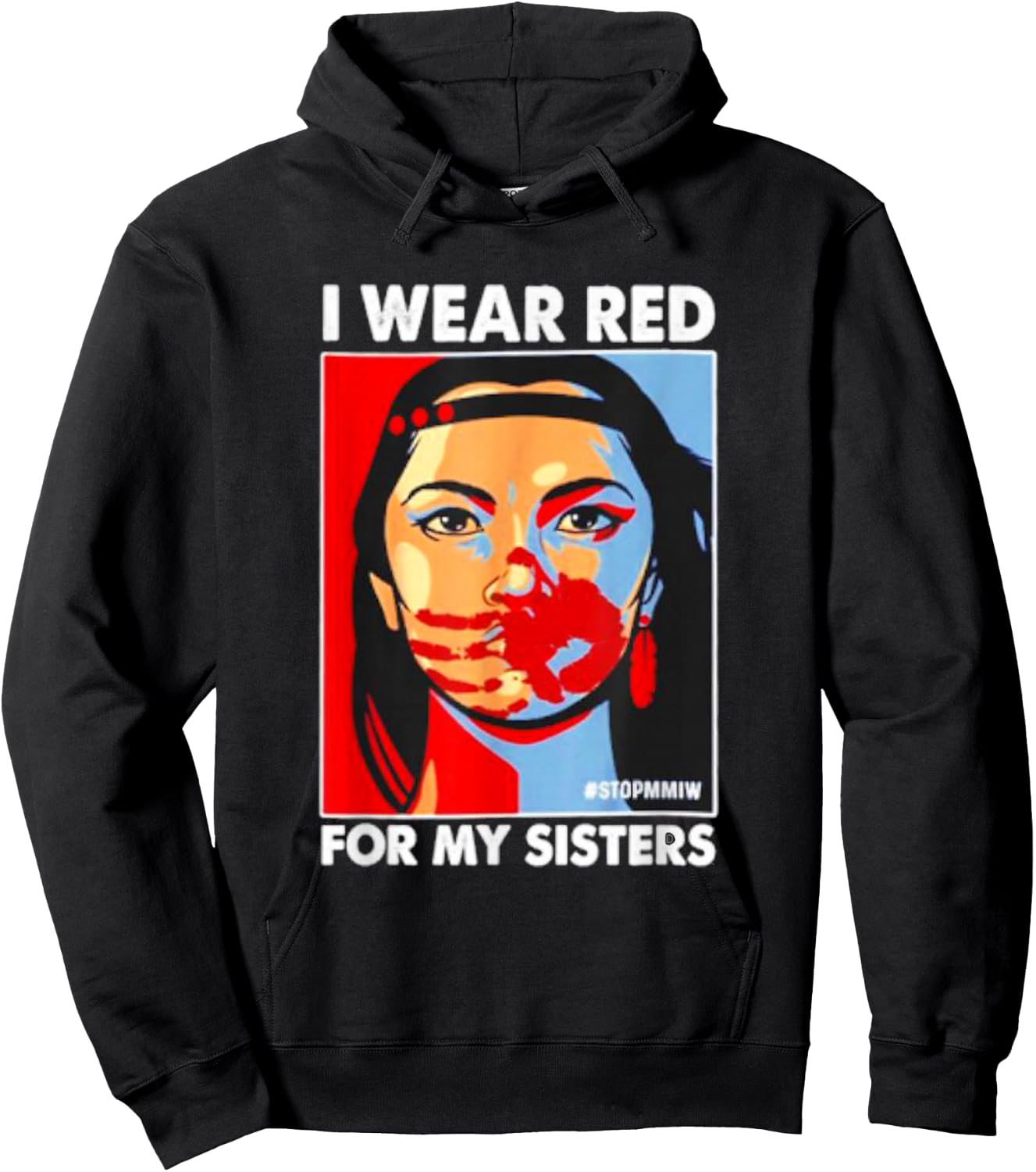 I Wear Red for My,Sister Native American Stop MMIW Small Hoodie - Hoodie | Black