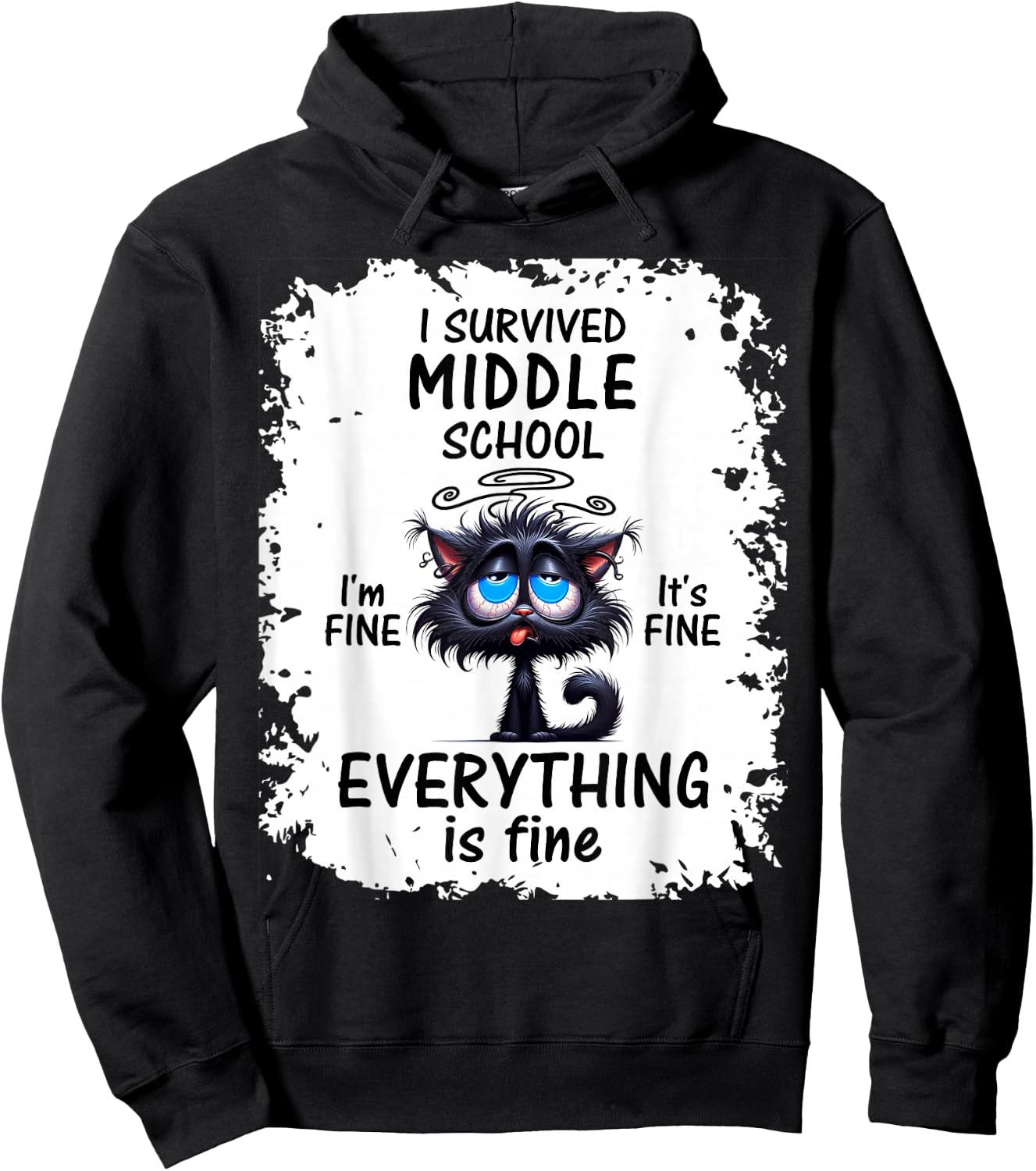 Funny I Survived Middle School Grad 2025 2026 Hoodie - Hoodie | Black
