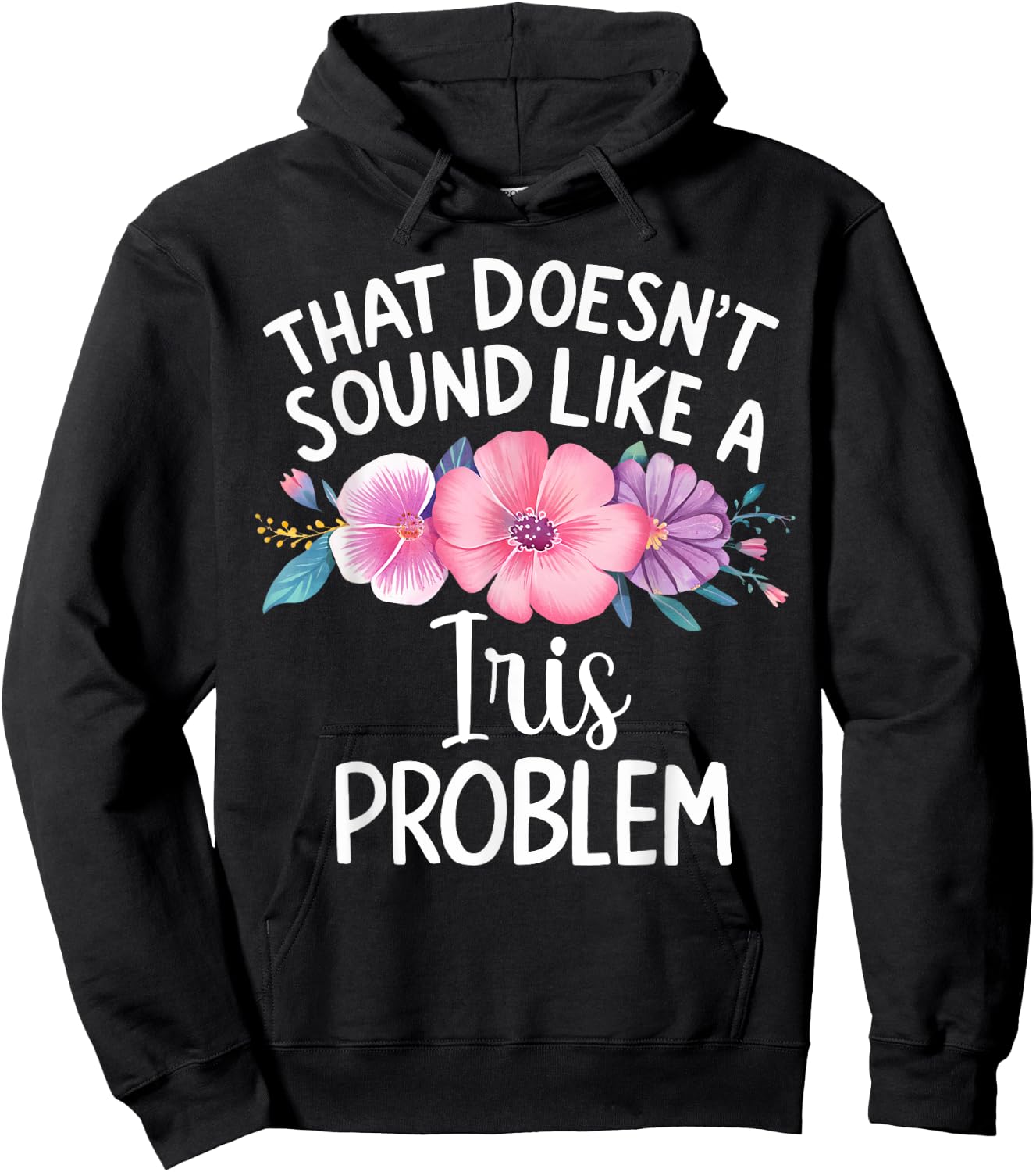 IRIS Personalized Cute Flower Girls IRIS Name Hoodie - Hoodie | Black