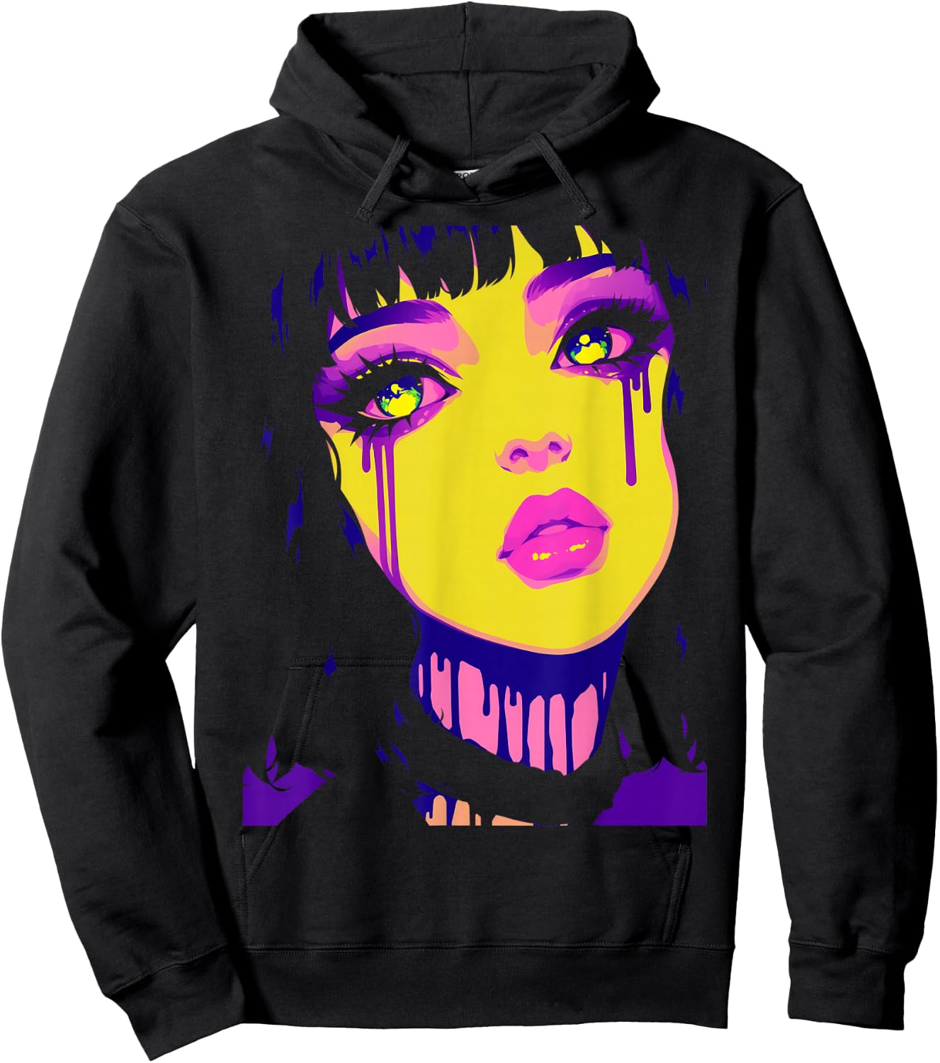 Cybergoth Cybercore Grunge Punk Goth Girl Alt Anime Manga Hoodie - Hoodie | Black