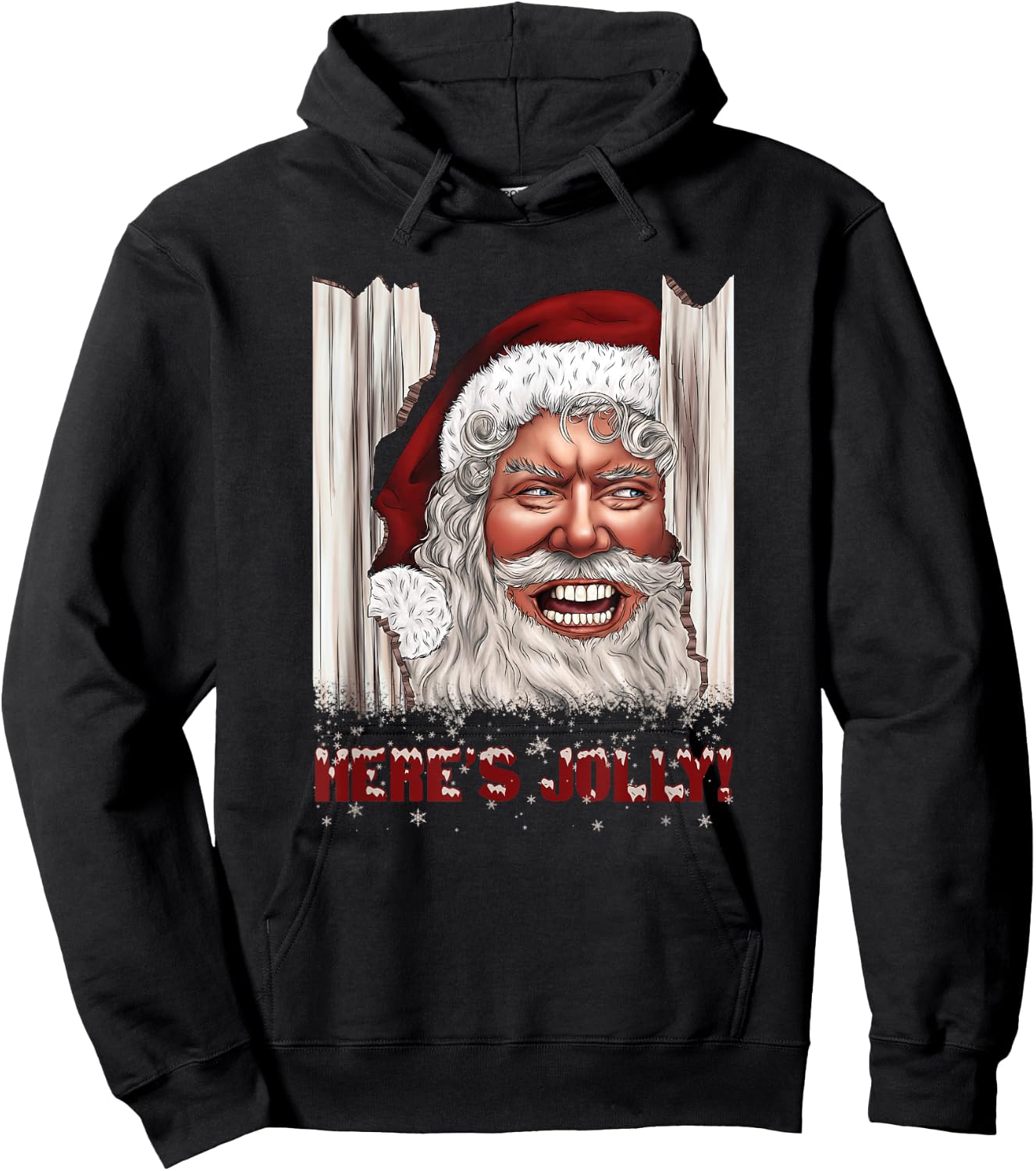 Here's Jolly Funny Santa Claus Horror Hilarious Christmas Hoodie - Hoodie | Black