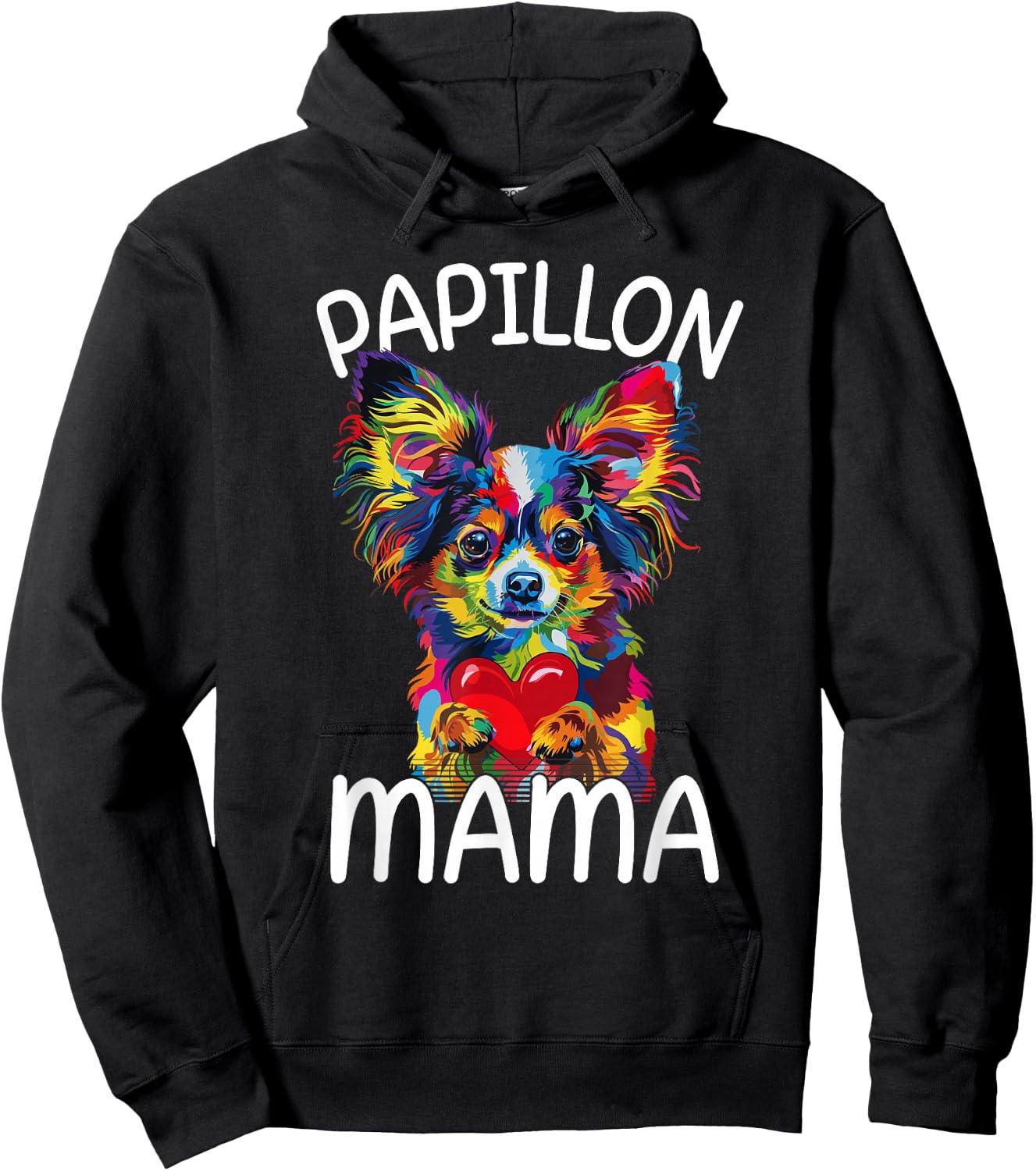 Papillon Mom Mama Design Papillon Lovers Hoodie - Hoodie | Black