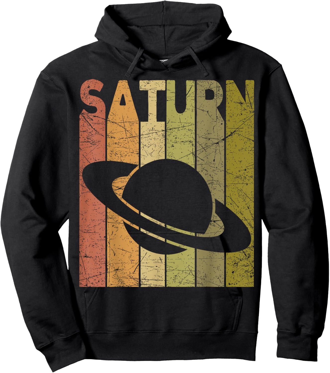 Saturn Vintage Saturn Planet Retro Space Nerd Hoodie - Hoodie | Black