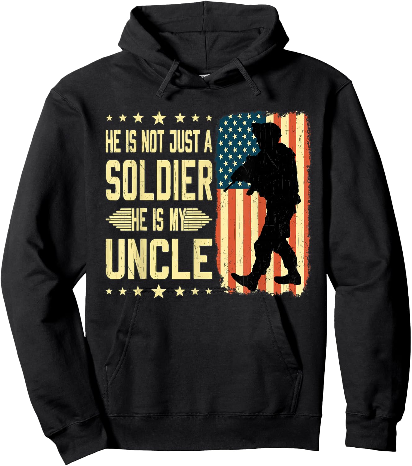 My Uncle is A Soldier Hero Proud Army Nephew Niece Military Hoodie - Hoodie | Black