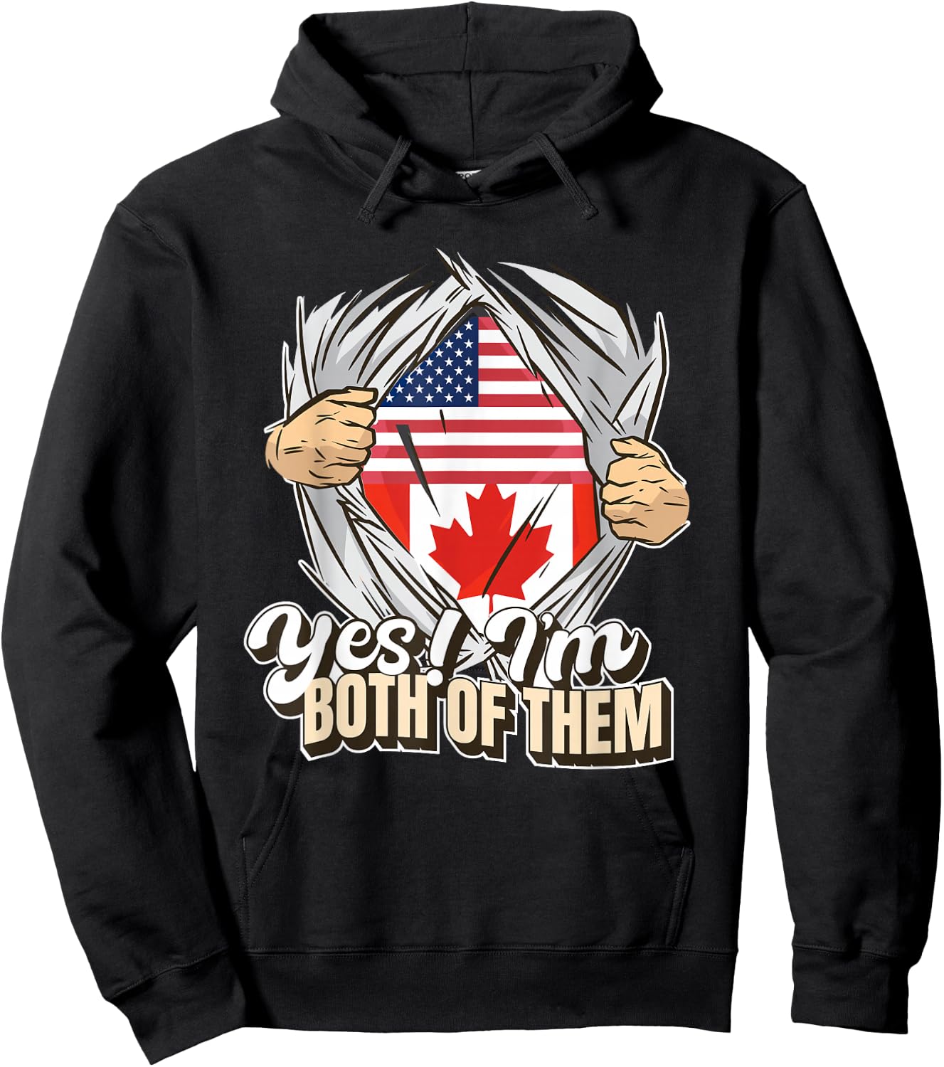 Yes I'm Both Of Them Dual Citizenship Canada Hoodie - Hoodie | Black
