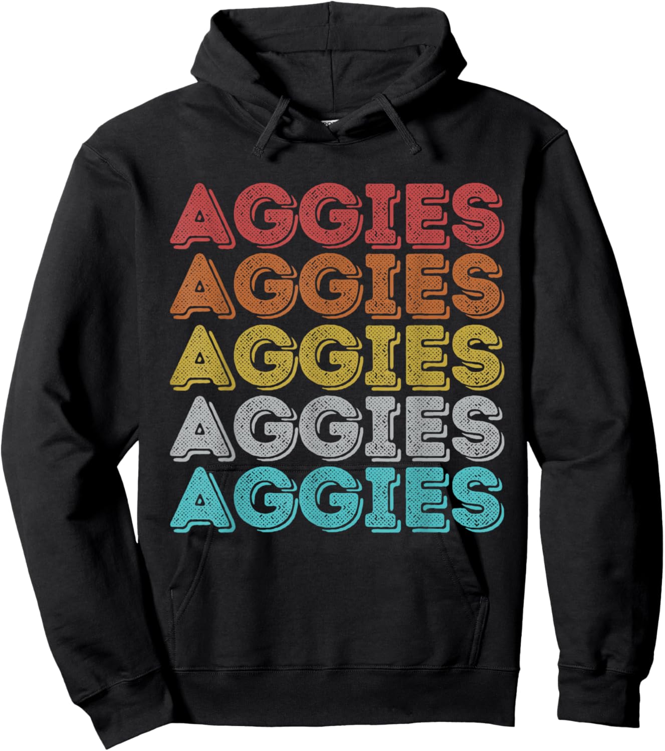 Vintage Retro Aggies Hoodie - Hoodie | Black
