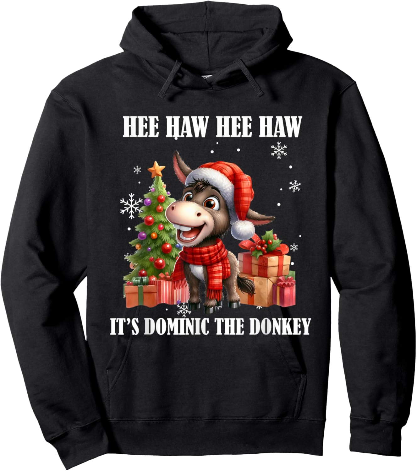 Funny Christmas Italian Christmas Donkey Dominic The Donkey Hoodie - Hoodie | Black