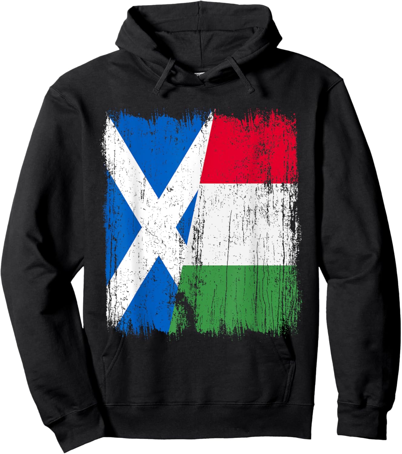 Scotland Italy Half Flag Proud Scottish Italian Pride Hoodie - Hoodie | Black