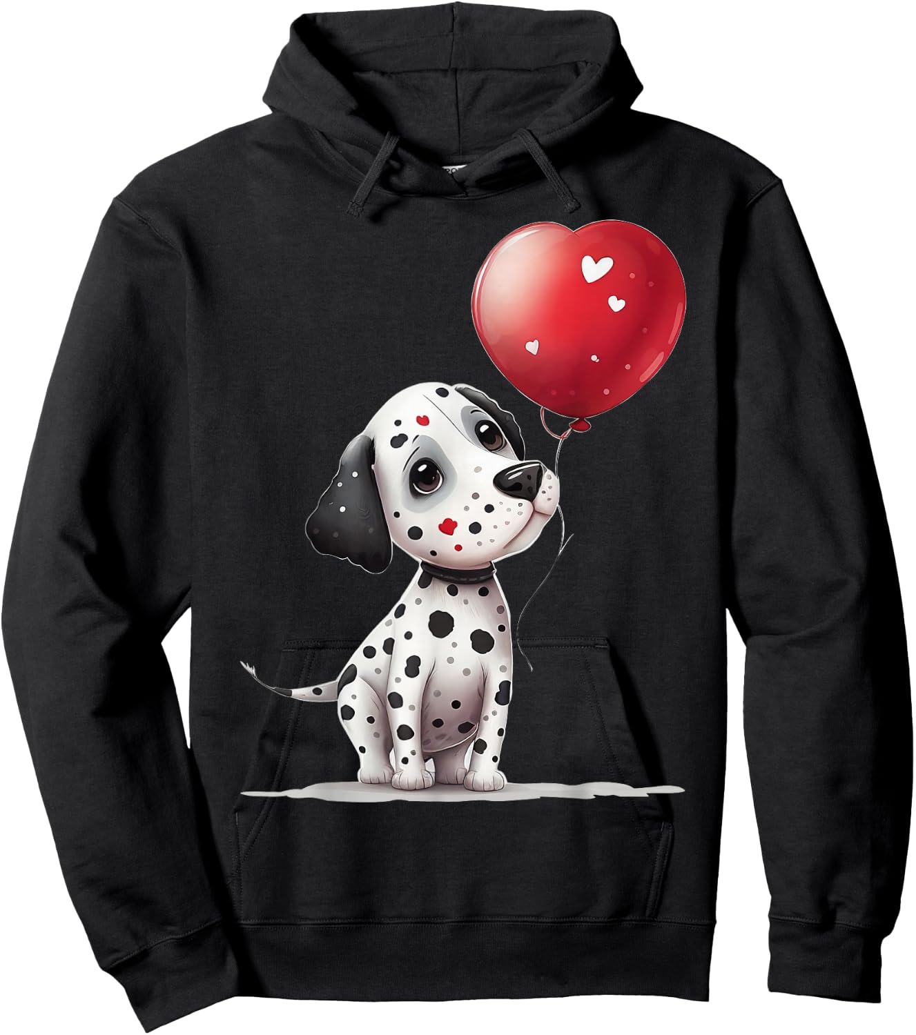 Dalmatian Love Heart for Valentines Day on Dalmatian Lover Hoodie - Hoodie | Black