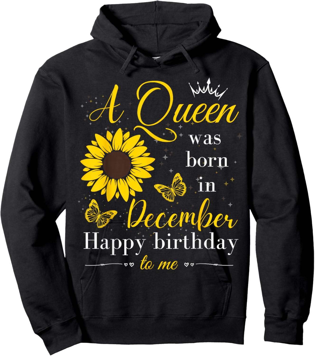 A Queen Was Born in December Women Girls December Birthday Hoodie - Hoodie | Black