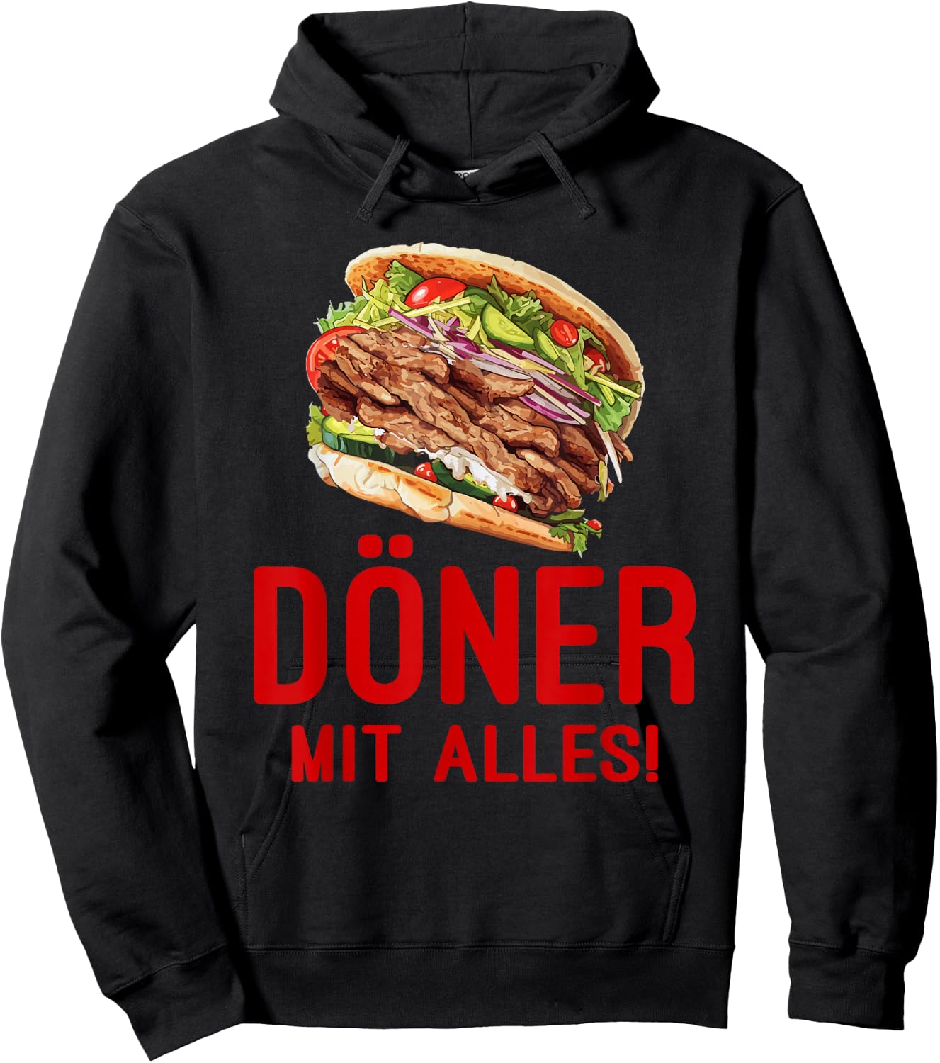 Döner Kebab Design - Döner mit Alles - Lustiges Döner Hoodie - Hoodie | Black