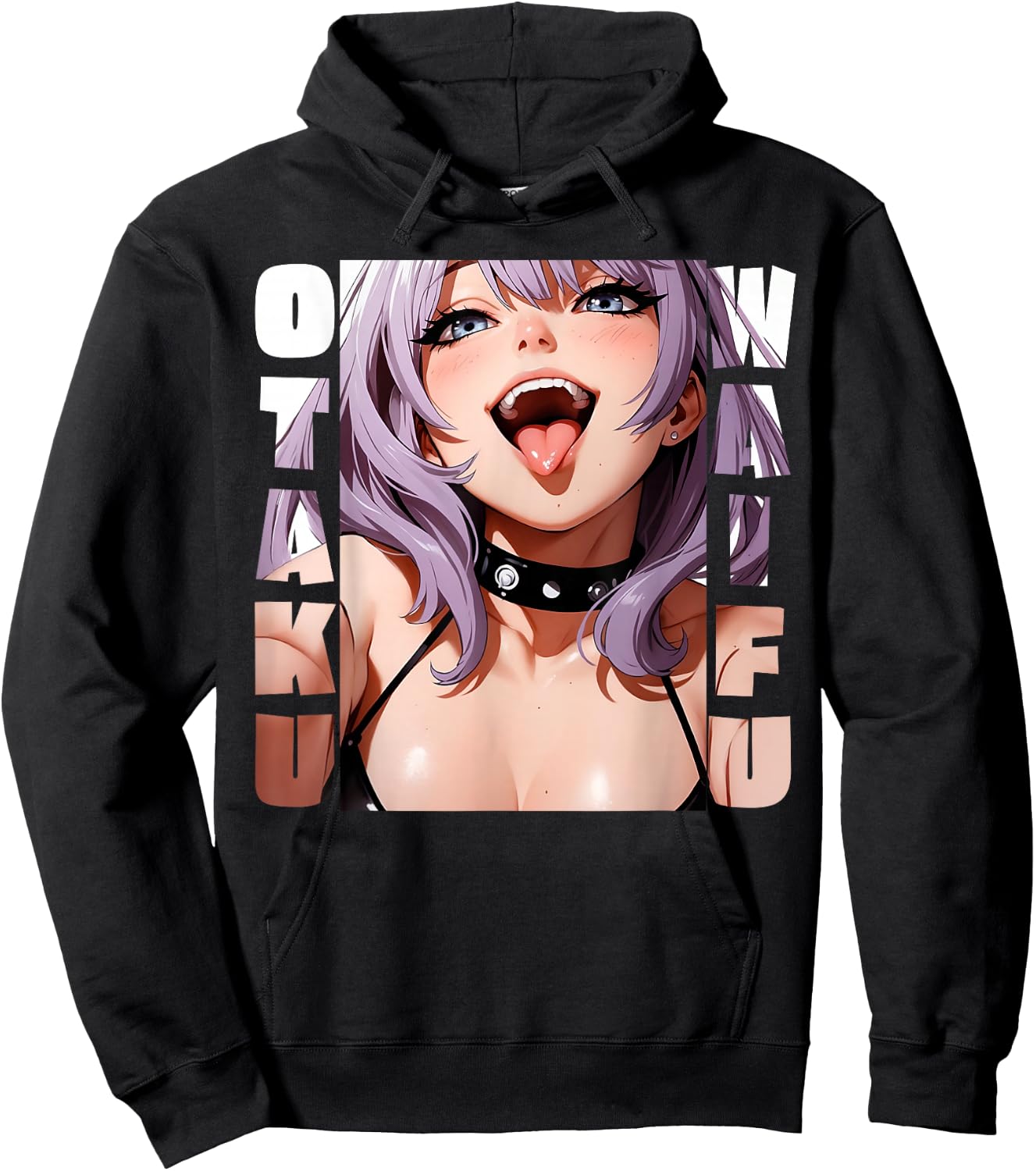 Lewd Anime Girl |Otaku Waifu | Anime Manga Hentai Face Gift Hoodie - Hoodie | Black