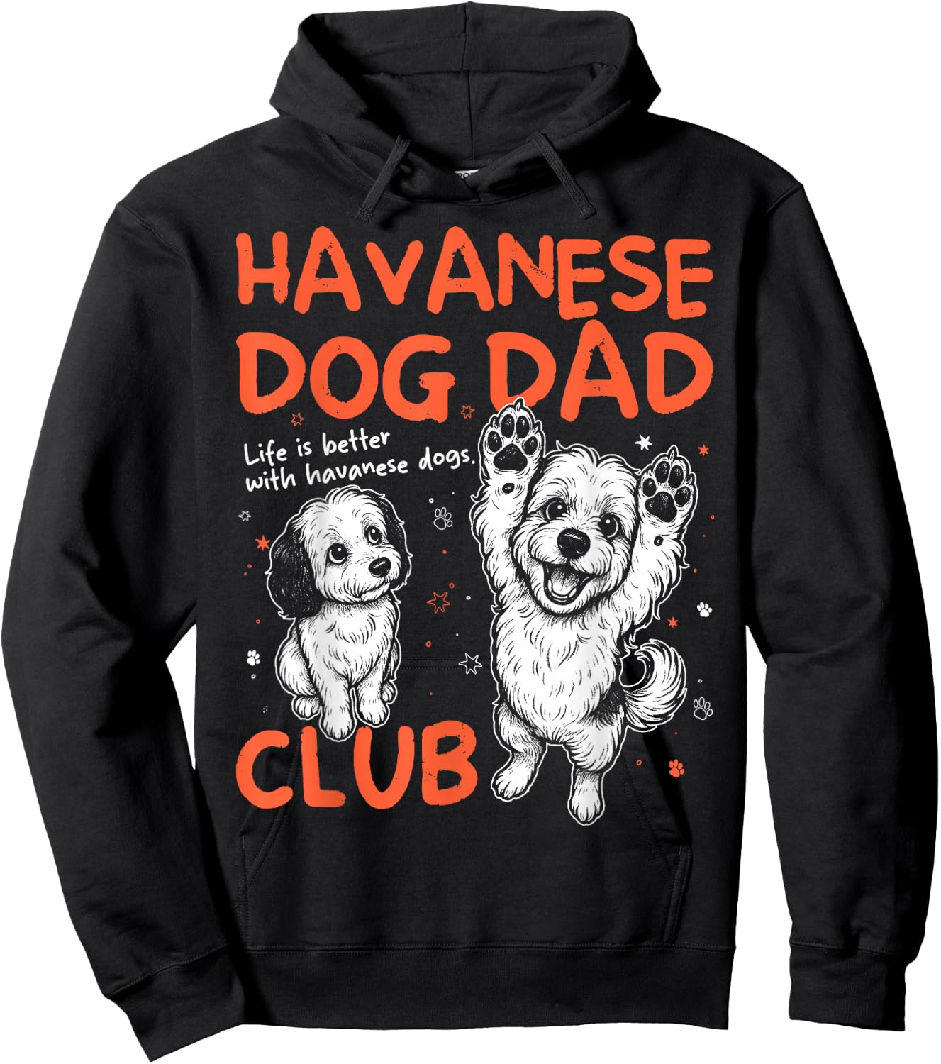 Havanese Dog Dad Club Men Father's Day Hoodie - Hoodie | Black