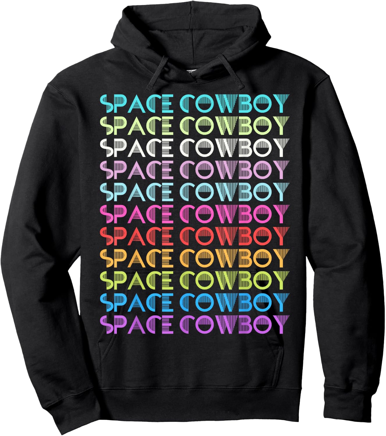 Howdy Cosmic Space Cow Boy Rodeo Country Vintage Western Hoodie - Hoodie | Black