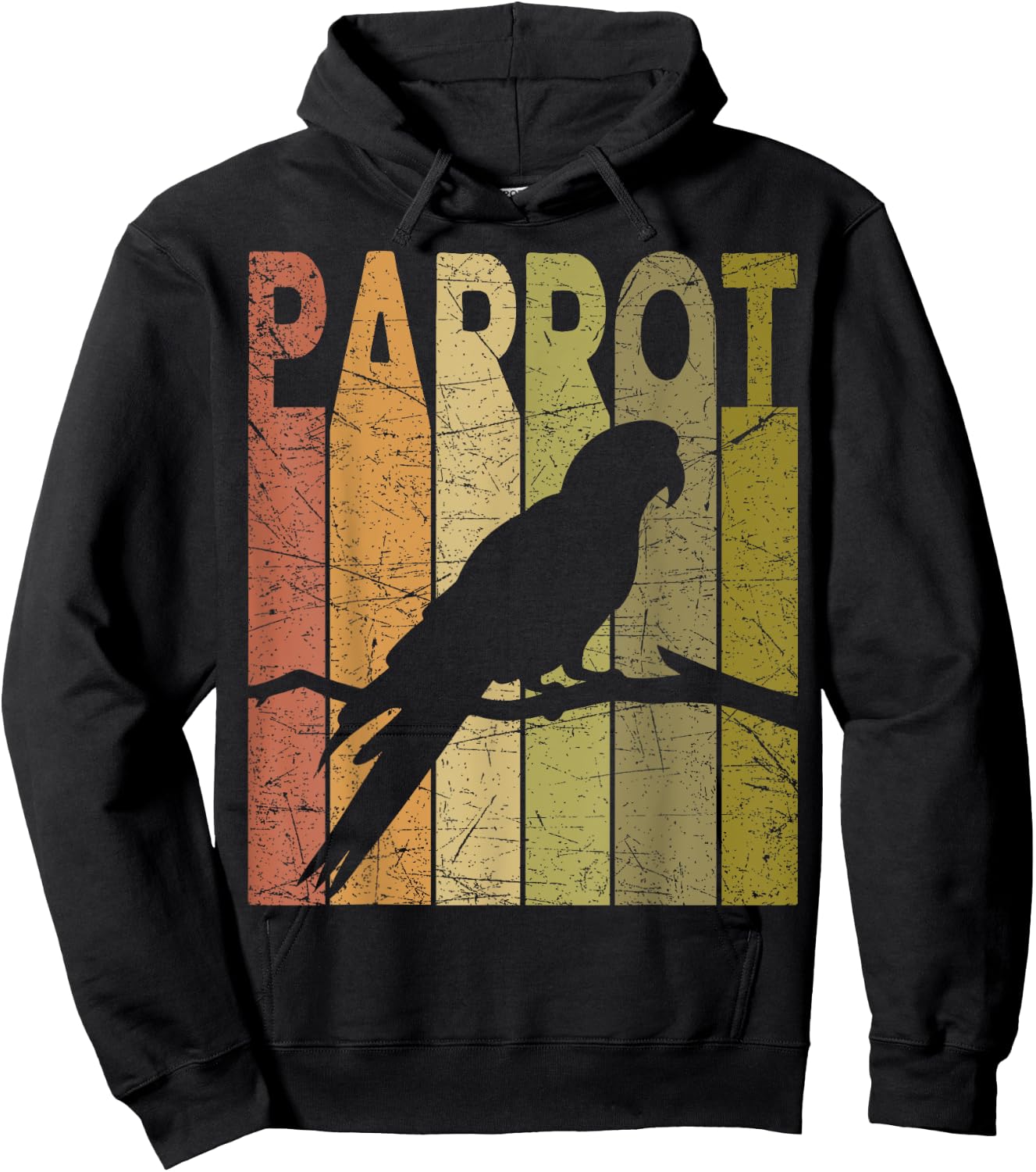 Parrot Vintage Birdwatching Parrot Retro Ornithology Birding Hoodie - Hoodie | Black